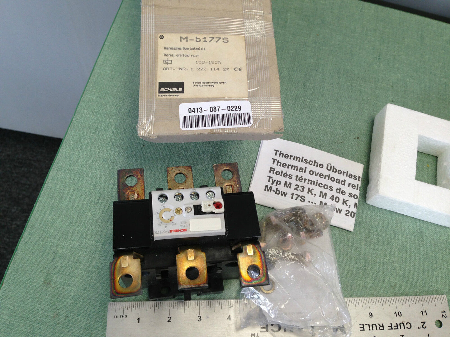 Schiele M-B177s Thermal Overload Relay,150-180 Amps,1222 114 27 D-78132 315A,To