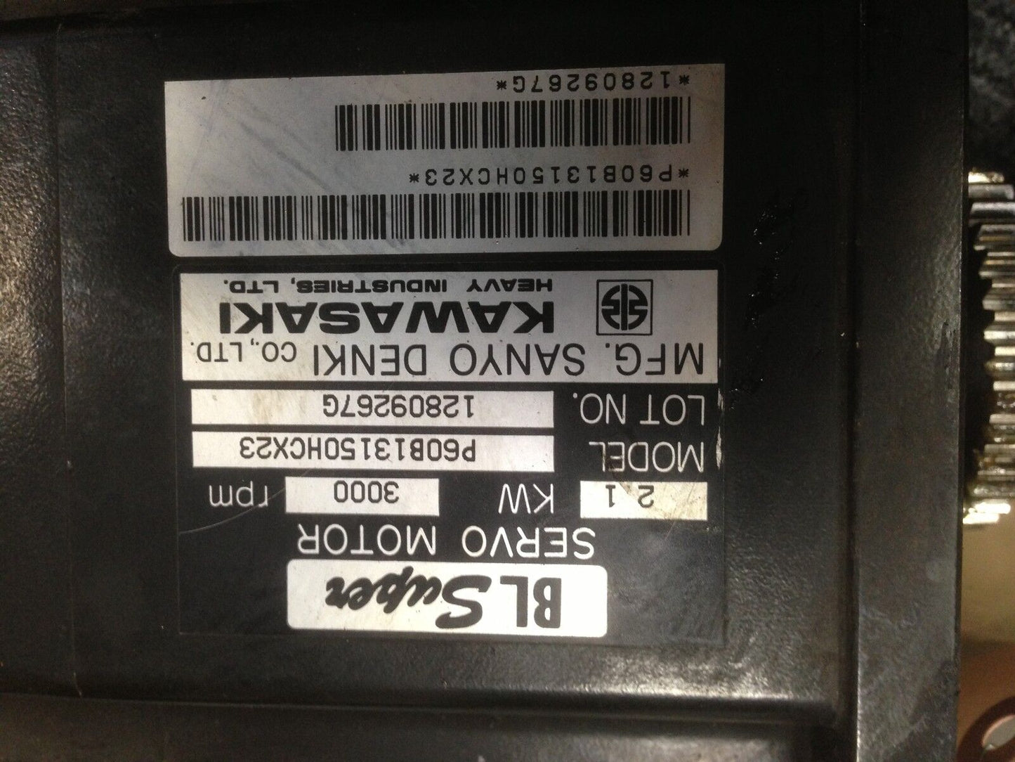 Sanyo Denki P60b13150hcx23 Servo Motor, 2.1 Kw, 3000 Rpm (Connect Damaged),Tg
