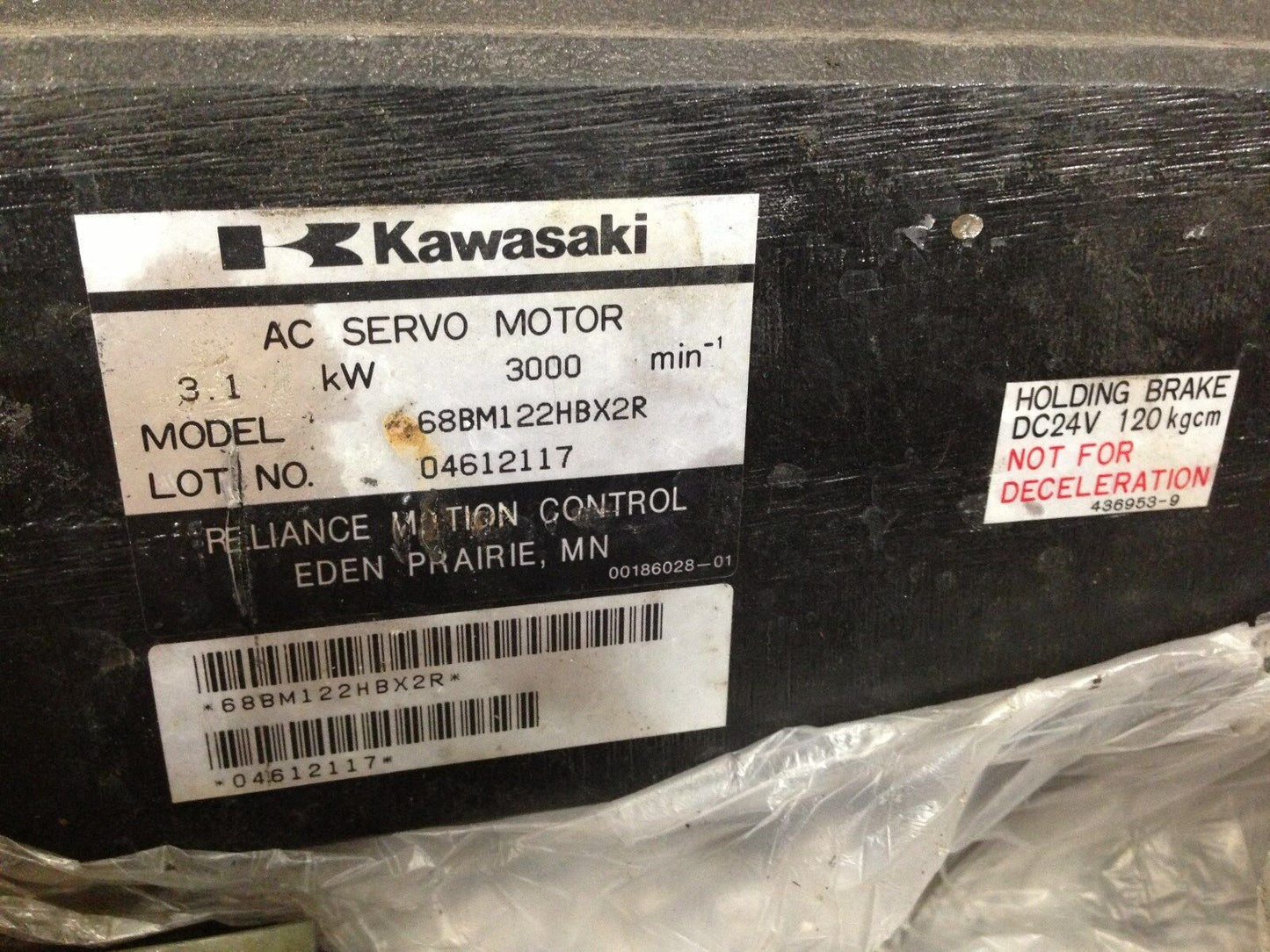 Kawasaki 68Bm122hbx2r Ac Servo Motor,3000 Rpm,3.1 Kw 04612117,688M122hbx2r,Td