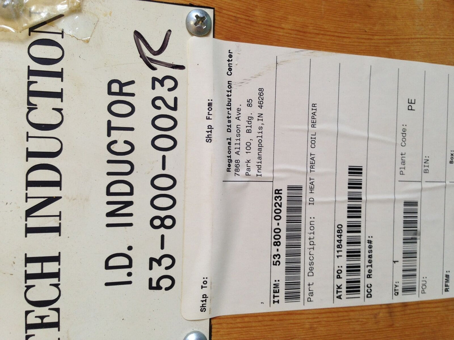 Tech Induction Preheat Mf Coil 53-800-0023,4799493 I.D.,53-800-0023R,Id Heat,Am