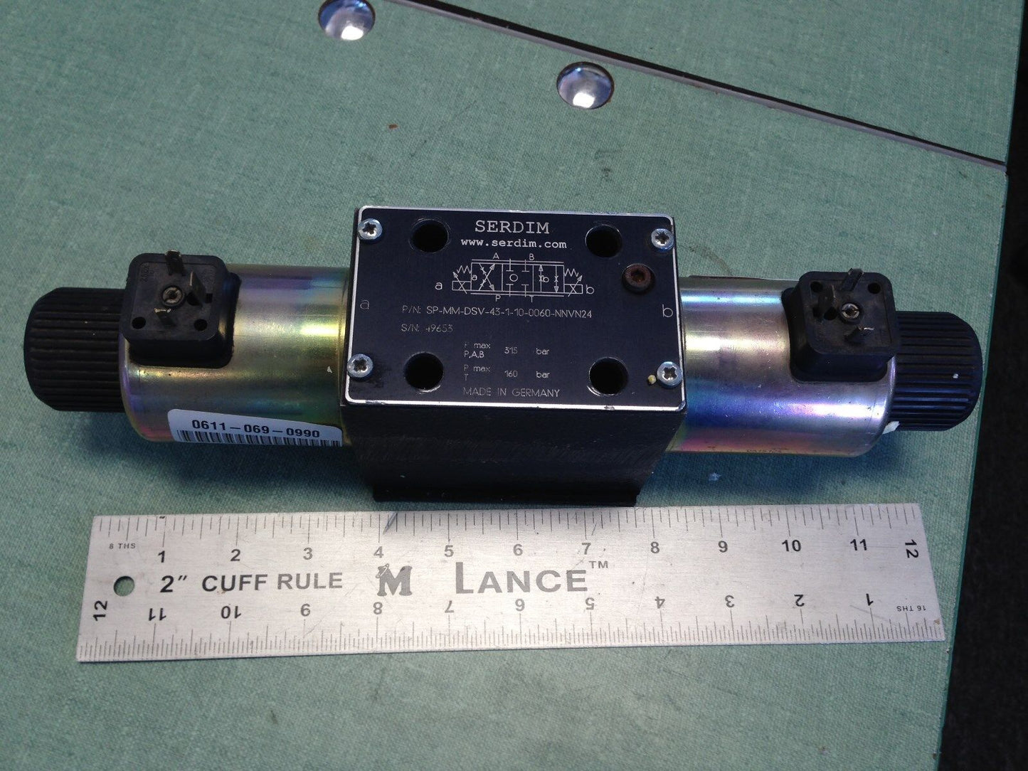 New Serdim Sp-Mm-Dsv-43-1-10-0060-Nnvn24 Hydraulic Solenoid Valve,12Vdc,2.4A,Ta