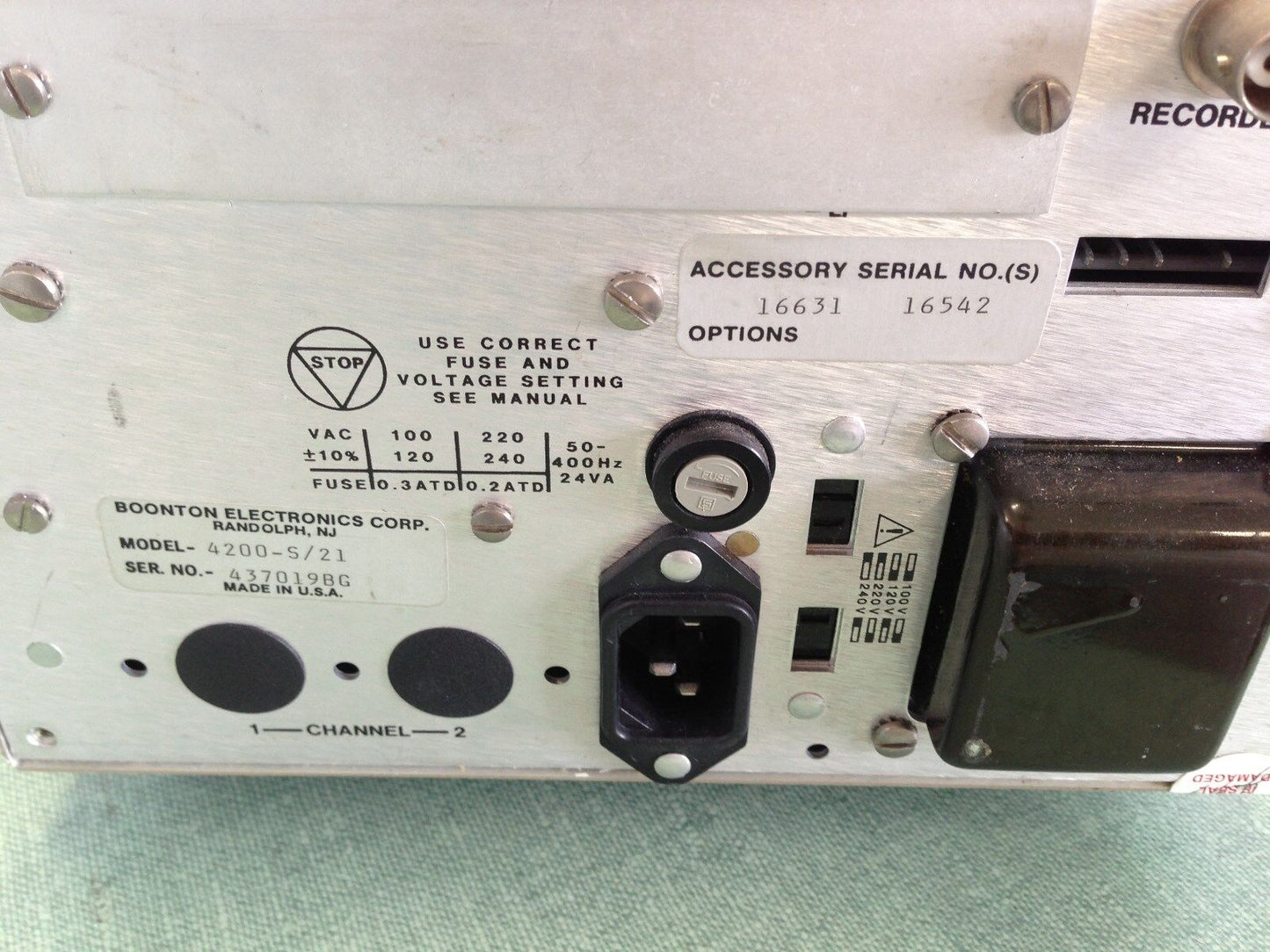 Boonton 4200-S/21,4200 Rf Microwattmeter (No Cord),Boonton 4200,4200-5/21,Ax