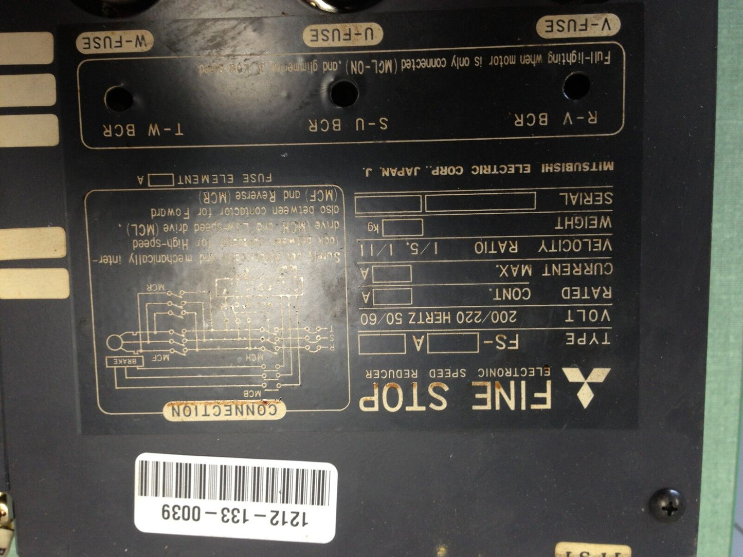 Reliance Electric Fs-A Electronic Speed Reducer,200/220 V,Fine Stop Fs A,Ha,Ev
