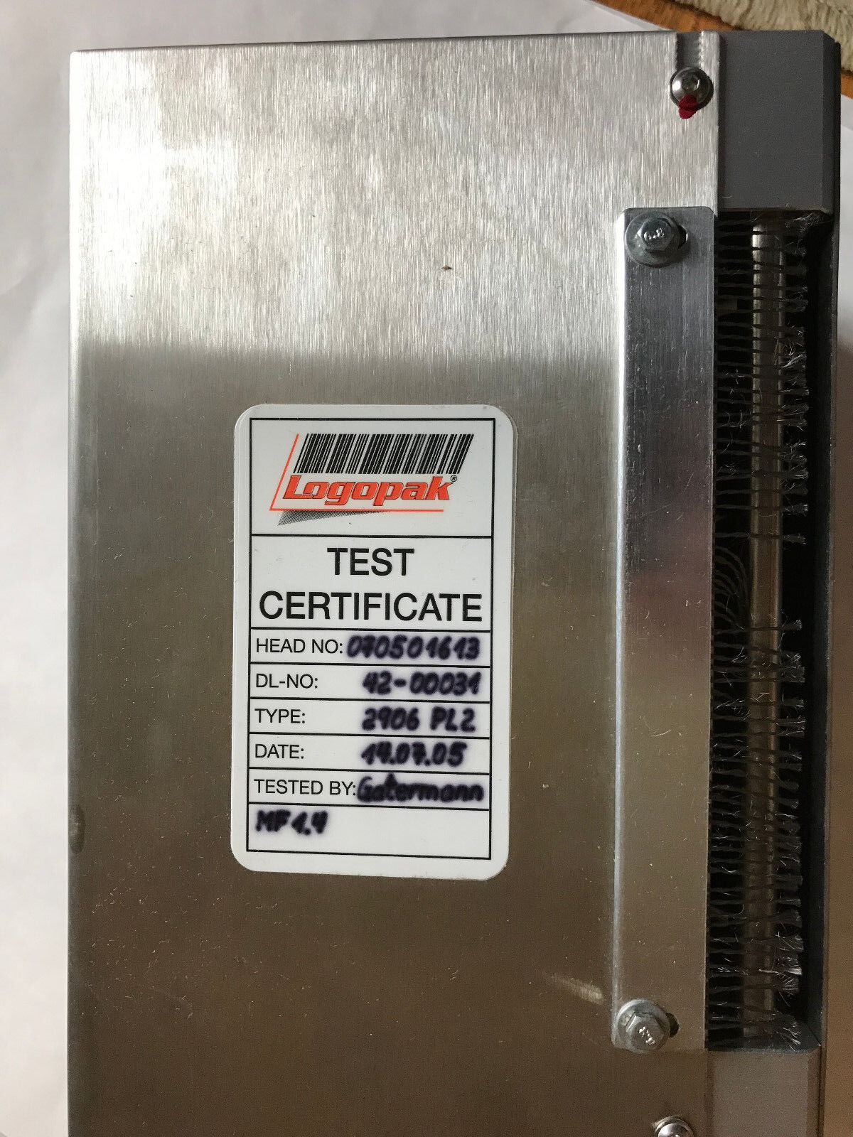 Logopak 070501613 High-Speed Thermal Printer Head 42-00034 Type 2906 Pl2,Sb