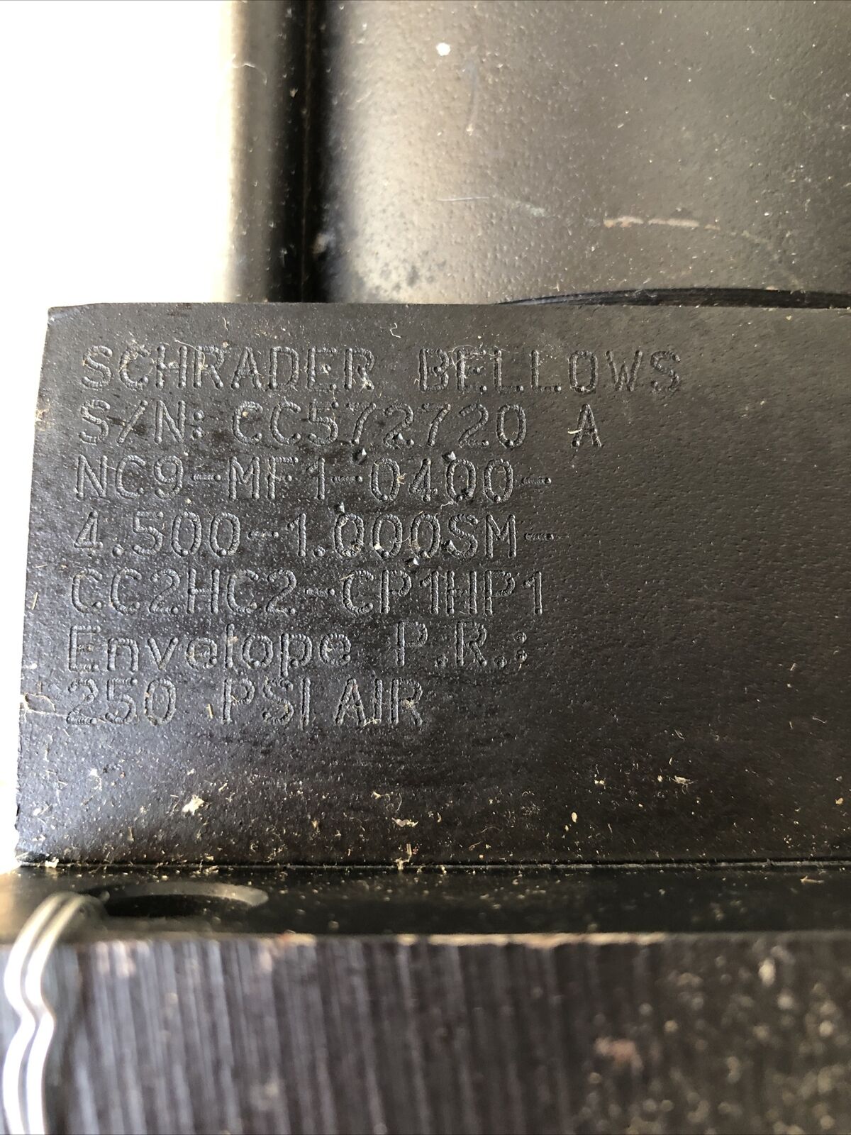 Schrader Bellows Nc9-Mf1-0400 4.500-1.00Sm-Cc2hc2-Cp1hp1 Pneumatic Cylinder,Te