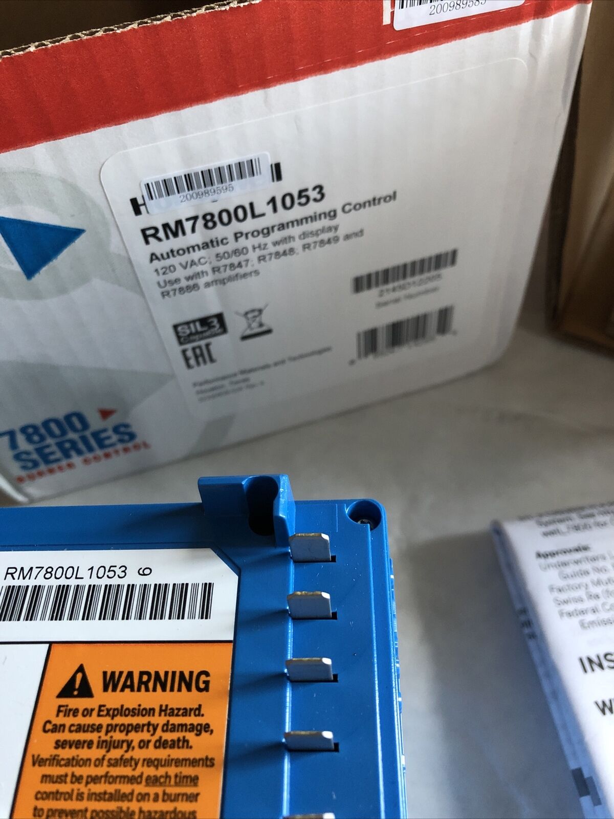 New Honeywell Rm7800 L 1053 Burner Control,Honeywell Rm7800l1053,S7800a1001,Ek
