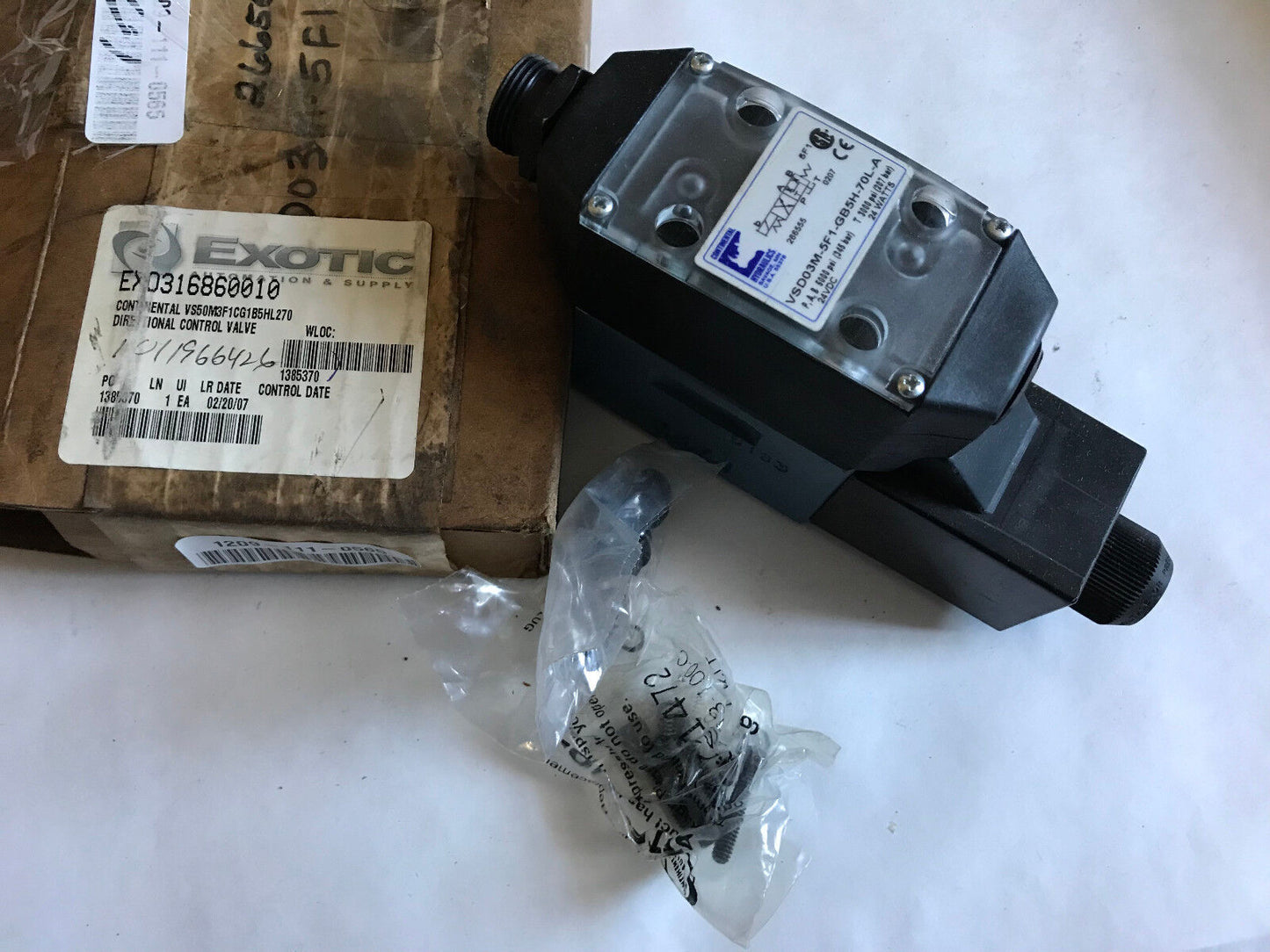 Continental Hydraulics Vsd03m-5F1-Gb5h-70L-A Hydraulic Solenoid Valve 266555,Sd