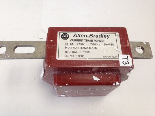 New Allen Bradley 80022-187-06 Current Transformer 40: 5A 7200V 60Kv,Dh