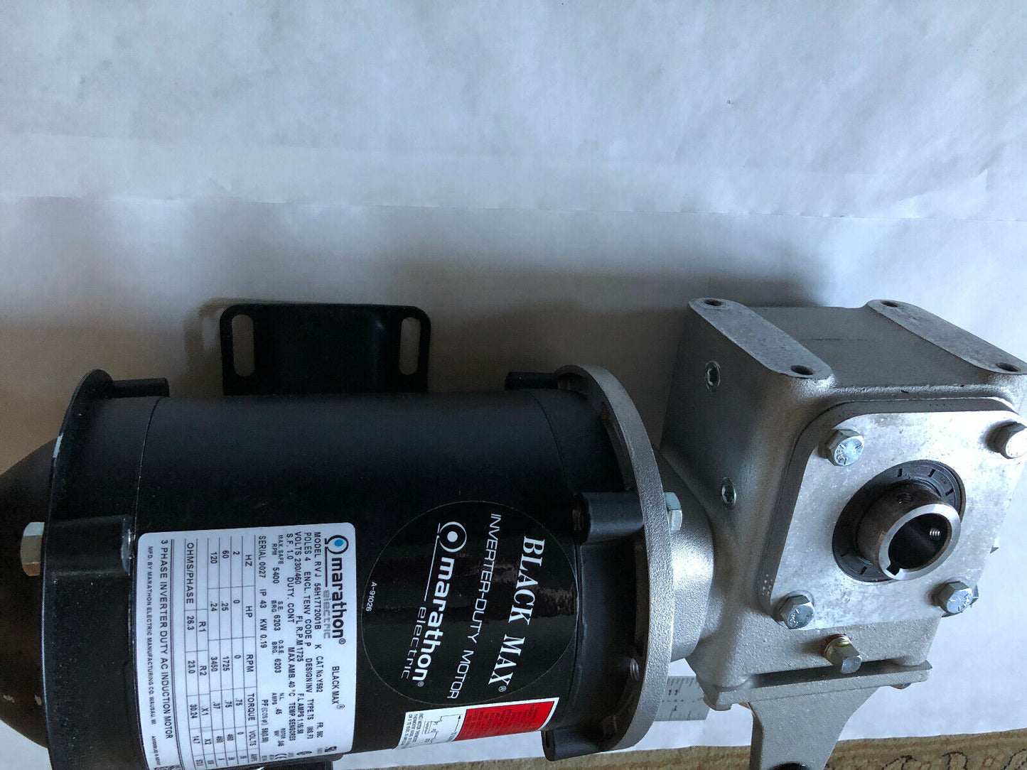 Marathon Y592 Induction Motor W/ Grove Gear El-Hmq-818-40-H1-56-16,Sg