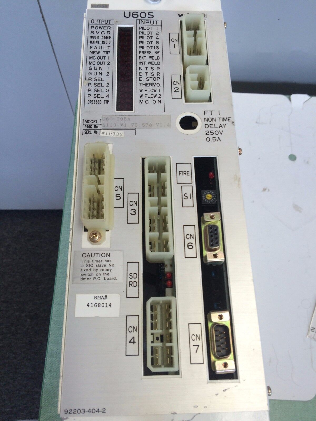 Wtc U60-T95a,U60s, S113-V1.73,S78-V1.4, Pc-805A-00A Welding Controller,Cw,Cf,To