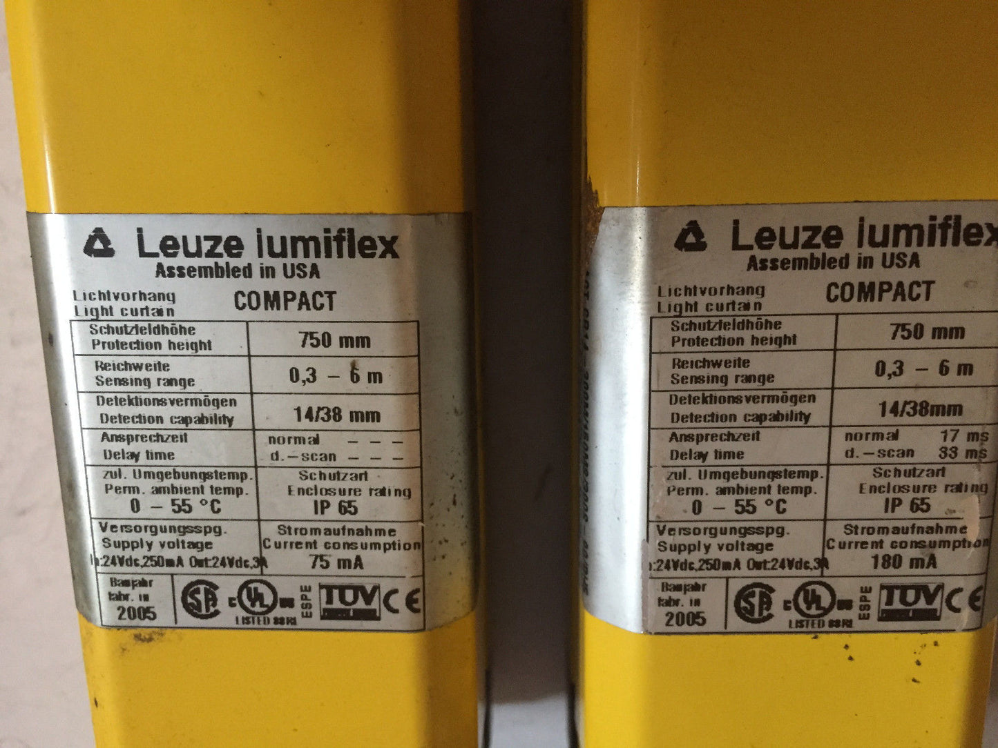 1 Set Leuze Lumiflex Compact Ct14,Ct14 300M/150Ms/300S-90/Bh5 Safety,Ck