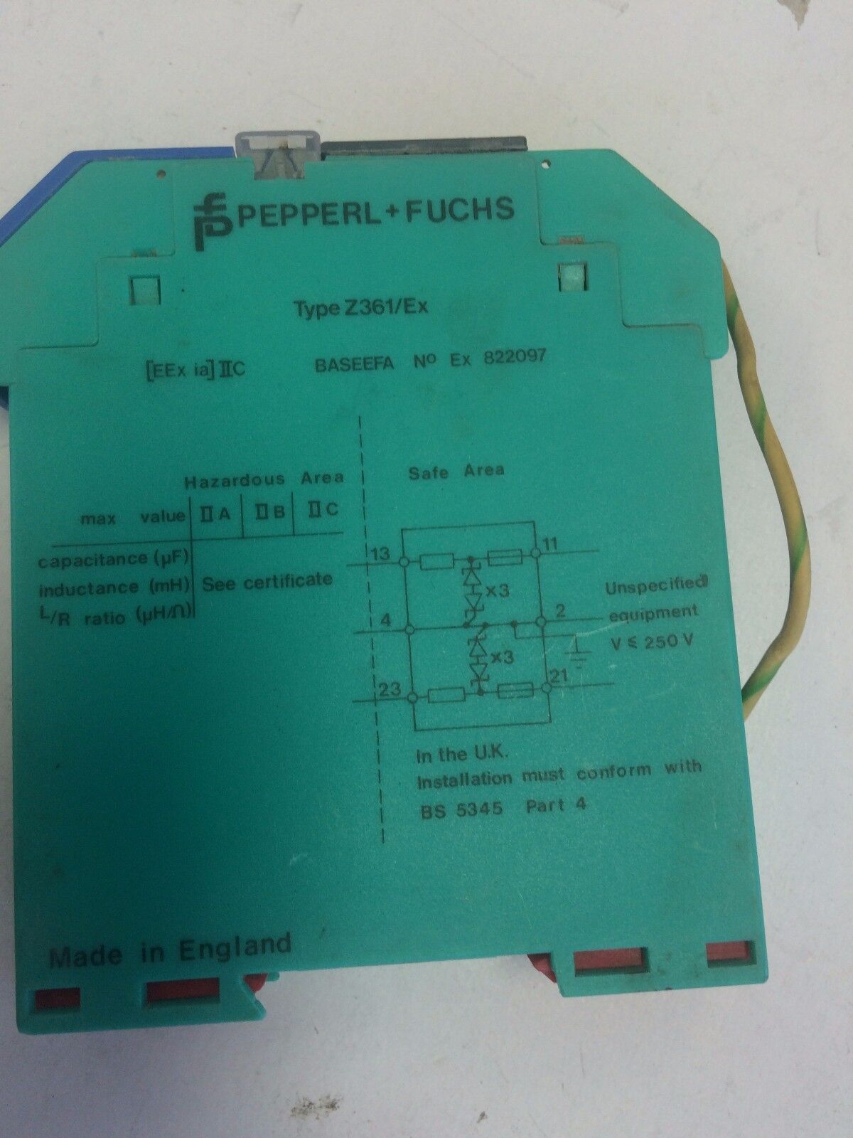 Pepperl & Fuchs Z361/Ex ,Ex822097   Barrier Device,Cs