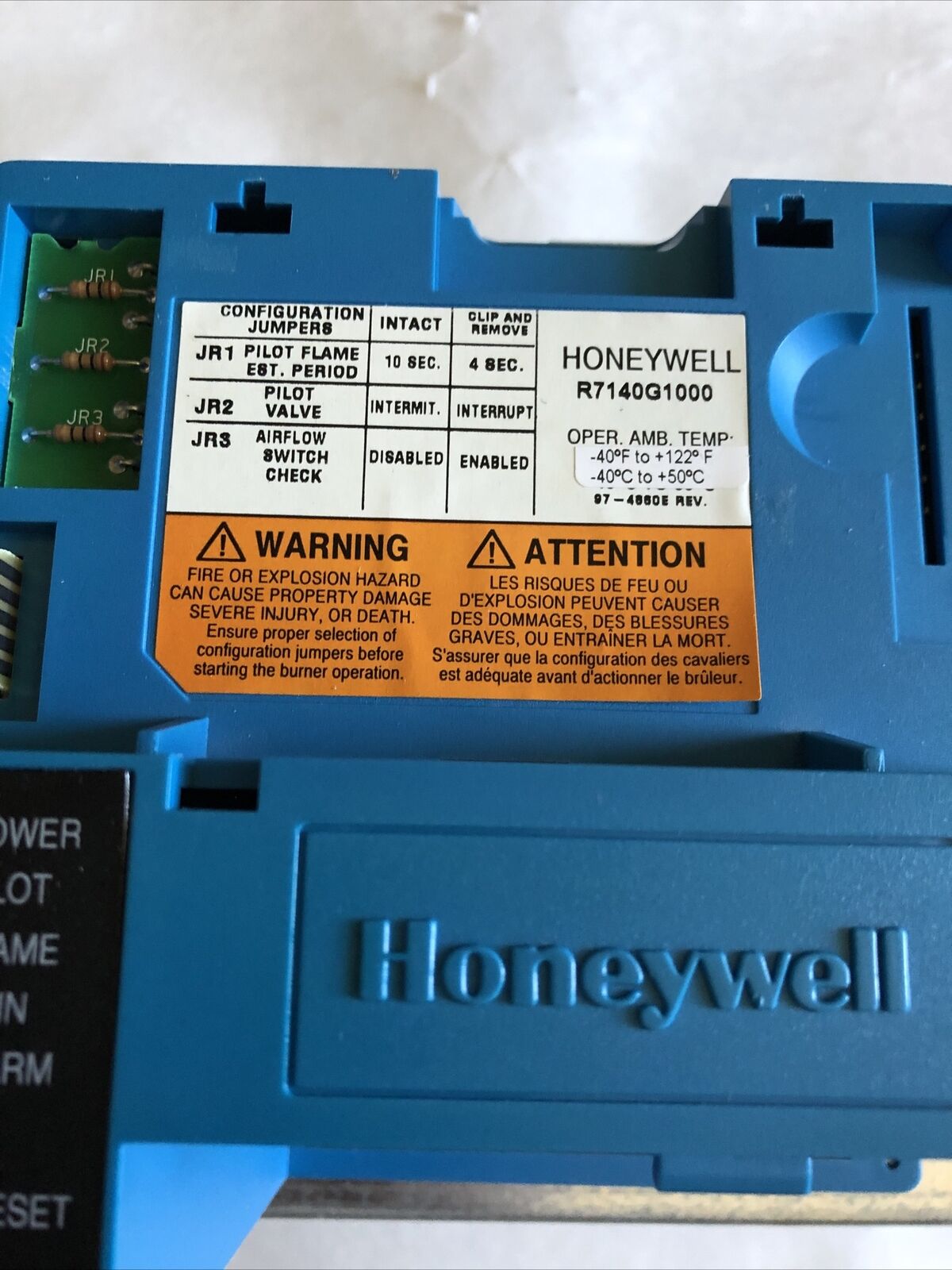 New Honeywell R7140g 1000,R7140g1000 Burner Control,Ew,Ec