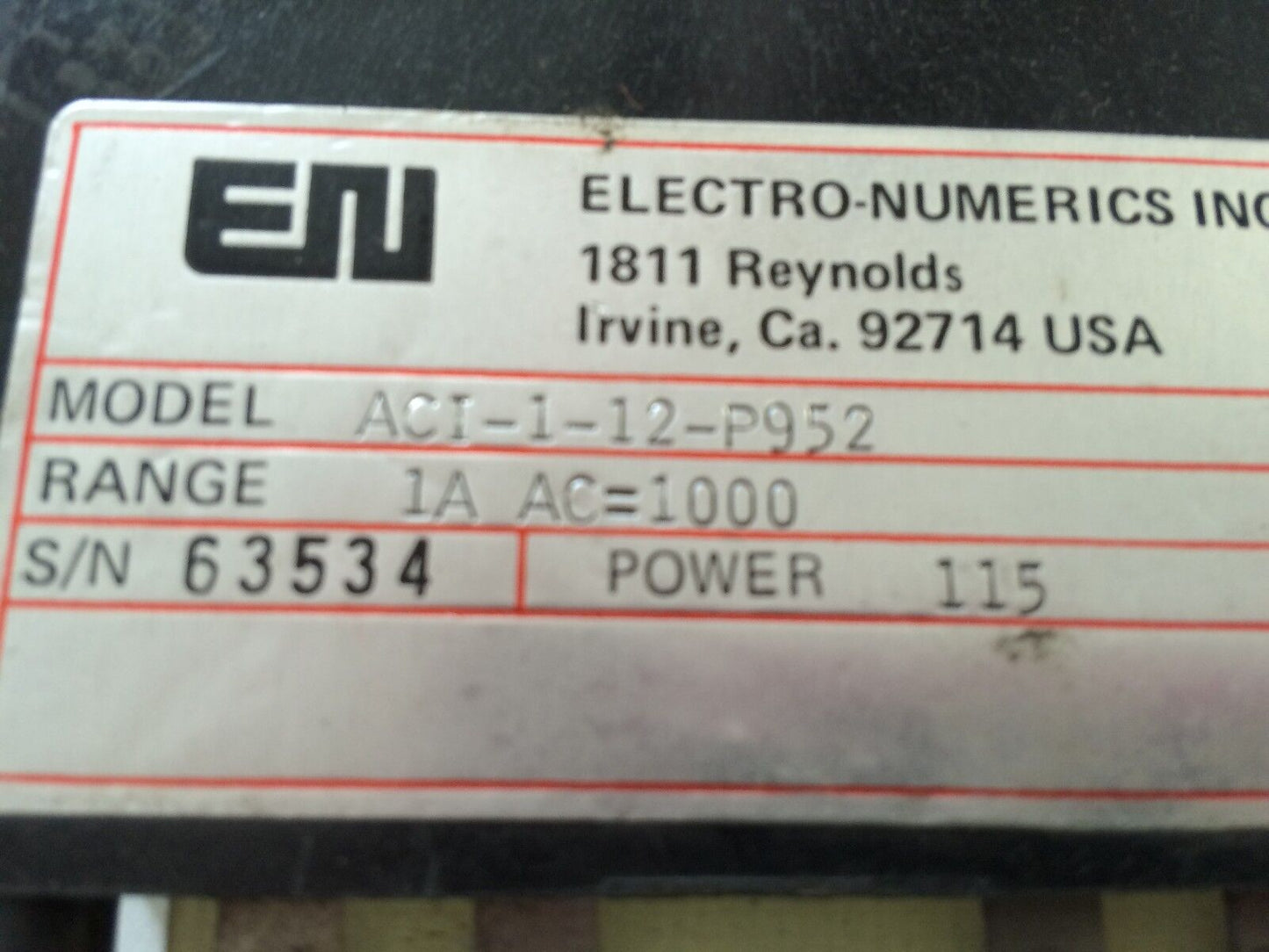 Electro Numerics Aci-1-12-P952   Display, 115Vac,Dc