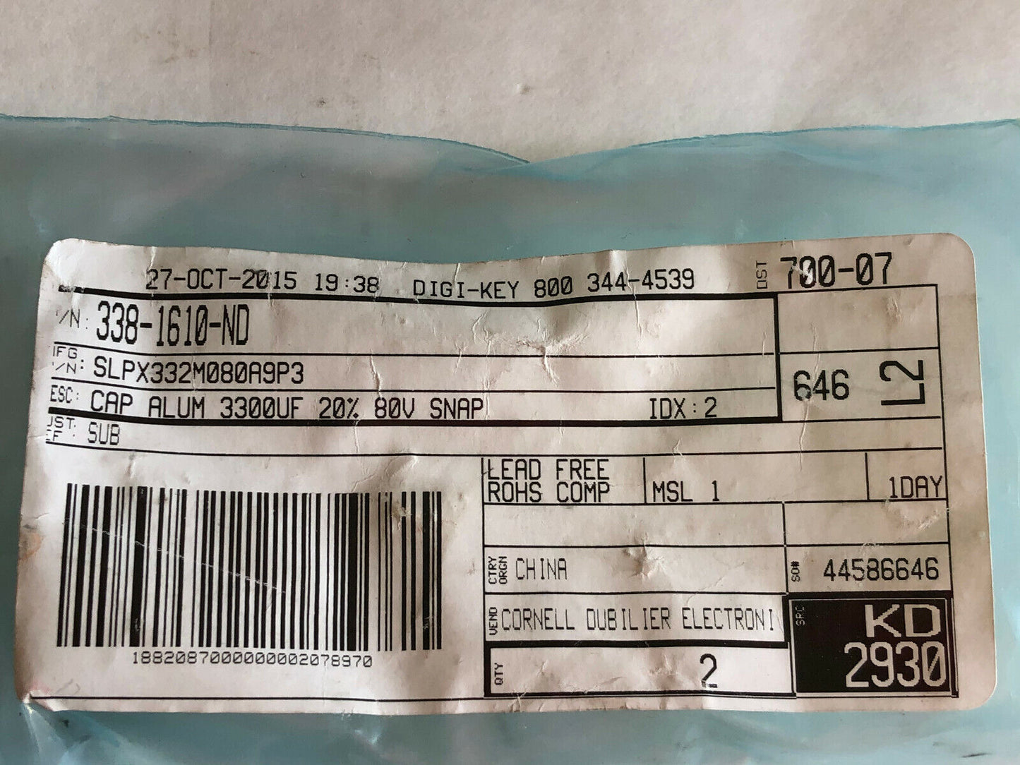 New Lot 4 Parker 338-1610-Nd Fittings 1/2Npt To Cpi,Ec