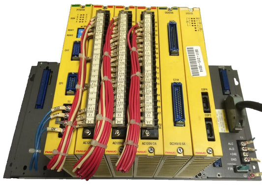 Fanuc Plc Module & Backplane Lot, Pt01a,Oa16d,Od64b,If01d,A03b-0801-C004,Be