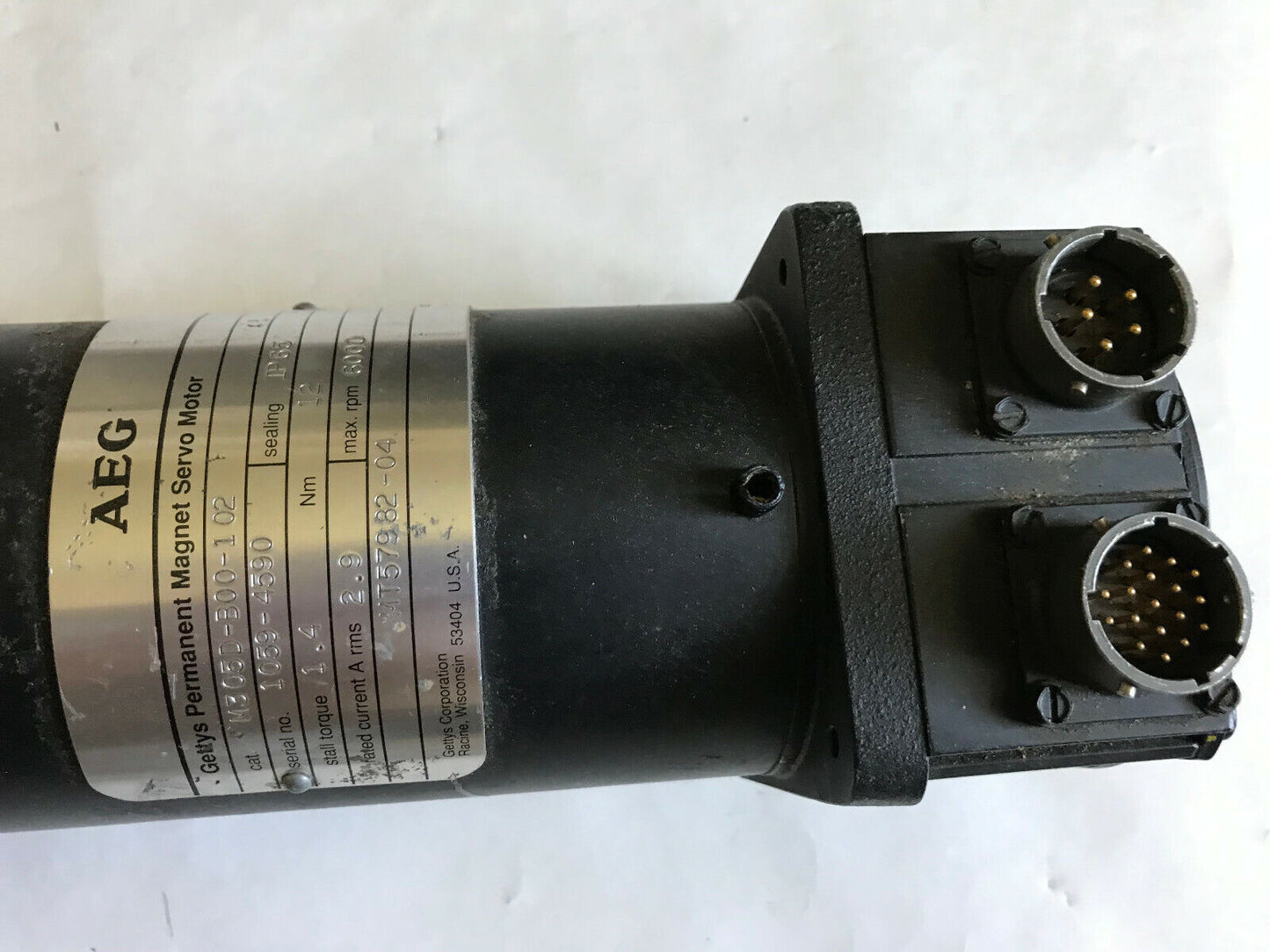 Aeg M305d-B00-102 Gettys Permanent Magnet Servo Motor,Mt57982-03,6000 Rpm,Th