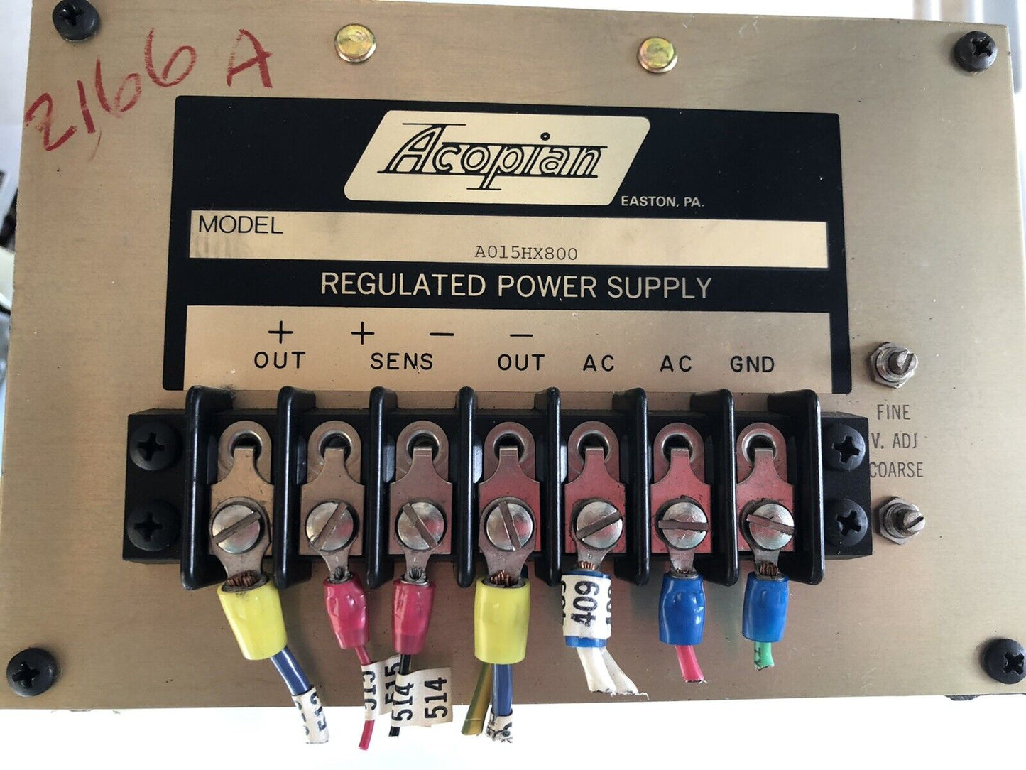 Acopian A015hx800 Regulated Power Supply Ao15hx800,Dk