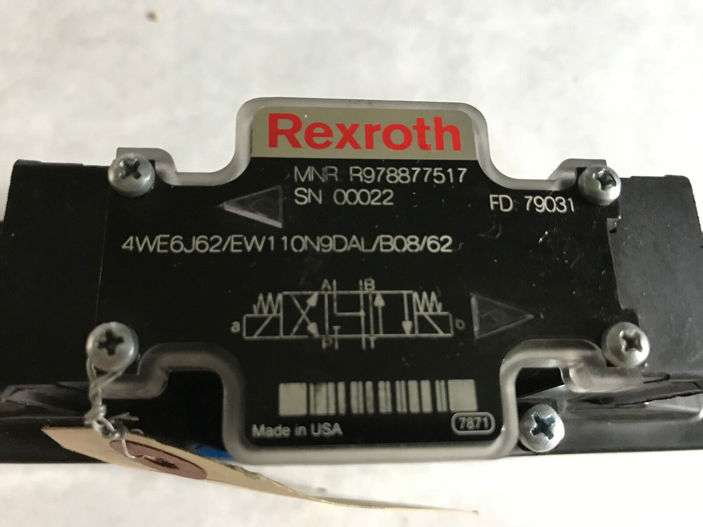 Rexroth Mnr R978877517,4We6j62/Ew110n9dal/B08/62 Hydraulic Proportional Valve,Eq