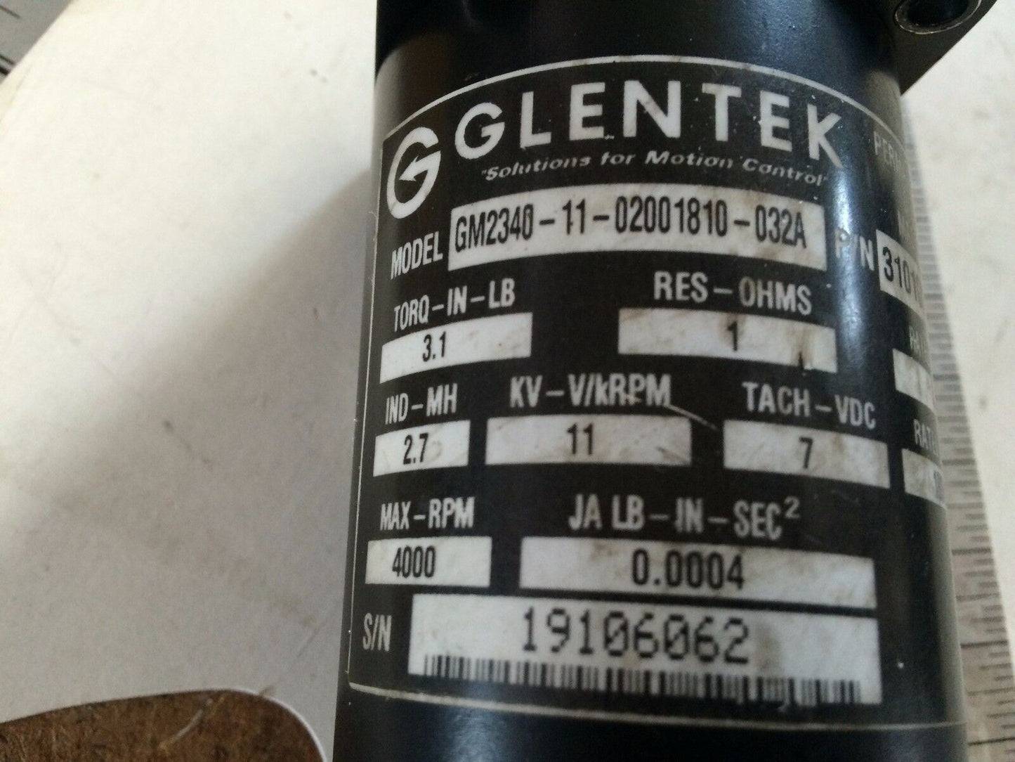 Glentek Gm2340-11-02001810-032A Dc Motor, 180 Vdc,Cr