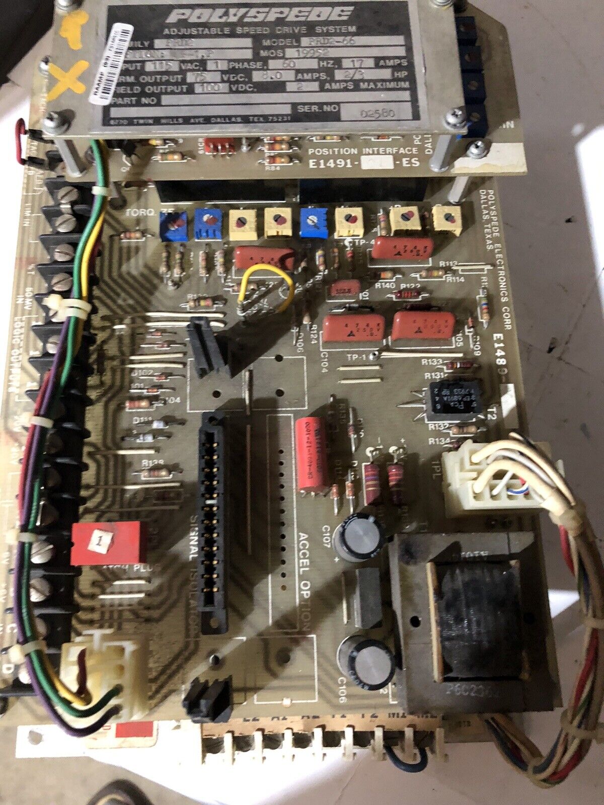 Polyspede Prd2 Prd2-66 Ac Drive,Option Si-1,P , E1489-01,E1491-01-Es,To