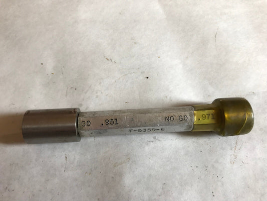 The Pipe Machinery 951,971 Inspection Gage Go No Go Plug Gage .951 .971,Ag