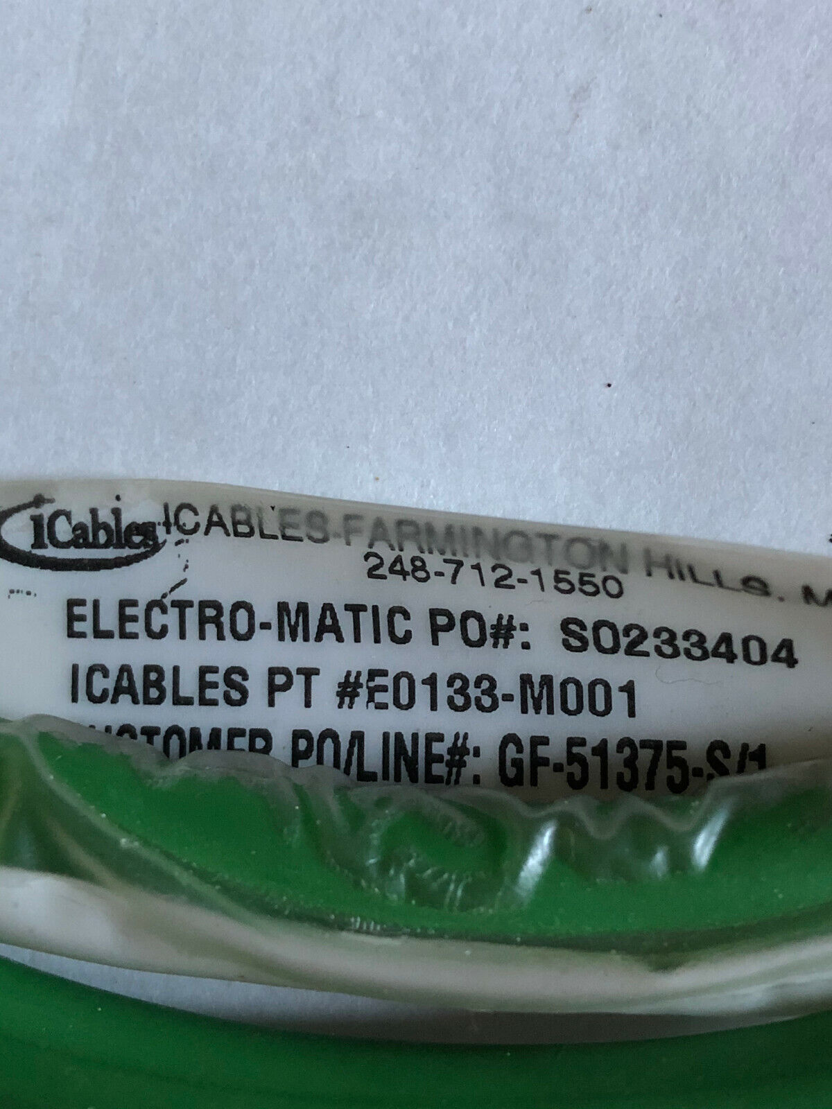 Icable E0133-M001,Cicables S0233404 G-51375-S/1 Robotic Assembly Cordset,Ev
