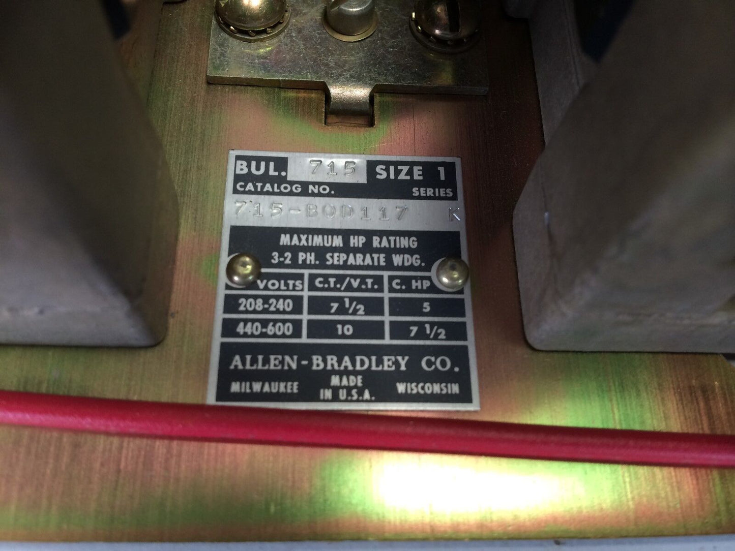 New Allen Bradley 715-Bod-117 Magnetic Starter Nema1 3Ph 120V,C 715-B0d-117 K,Ff
