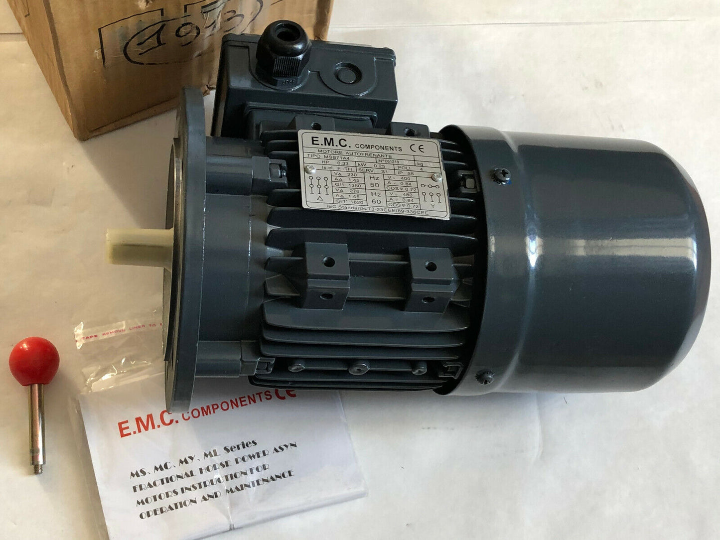 E.M.C. Msb71a4 Motor 230/400V .25Kw,0.33 Hp Components Motore Autofrenante,Sj