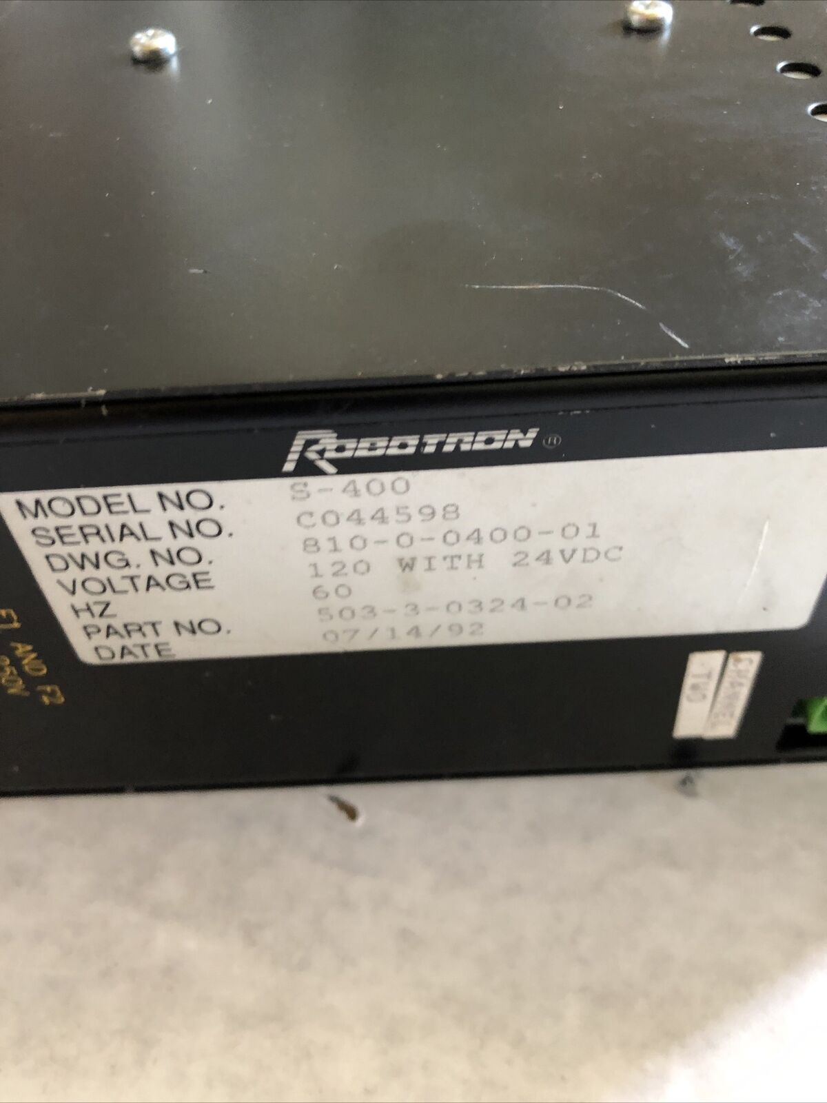 Robotron S-400,473-00372,503-3-0324-0 Power Supply 120Vac 24Vdc 503-3-0324-02,Bz