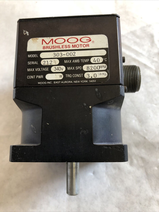 Moog 303-002 Brushless Servo Motor 3/8" Shaft,Bz