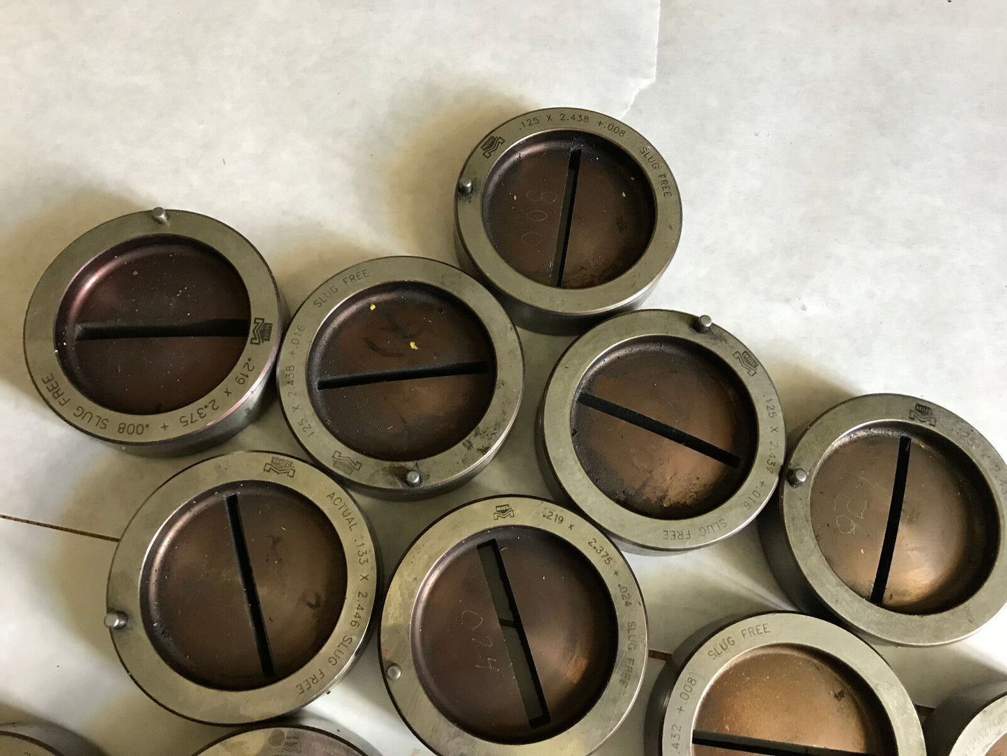Lot 19 Mate .219X2.375 Rectangular Turret Punch Slug Free Dies,3-1/2" O.D.,Ab