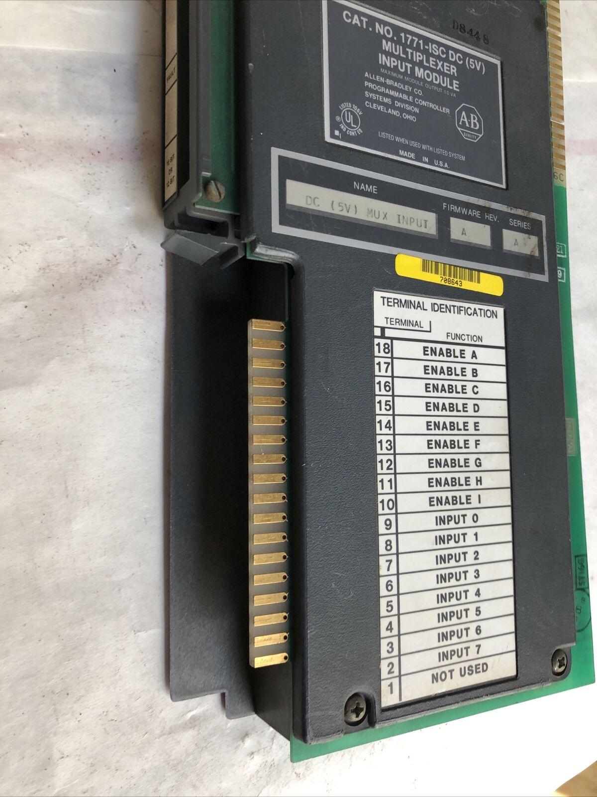 Allen-Bradley 1771-Isc Dc (5V) Allen Bradley Input Module Multiplexer,Ff