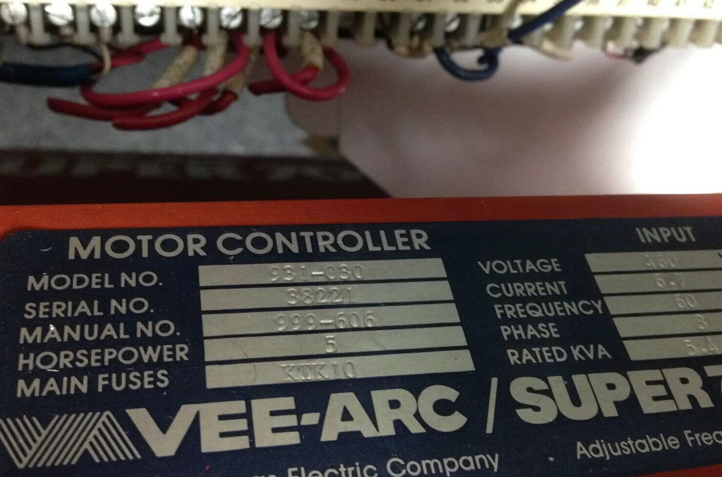 Vee-Arc 931-030,Super 7000 Adjustable Frequency Drive Ac Drive,5 Hp,Dd