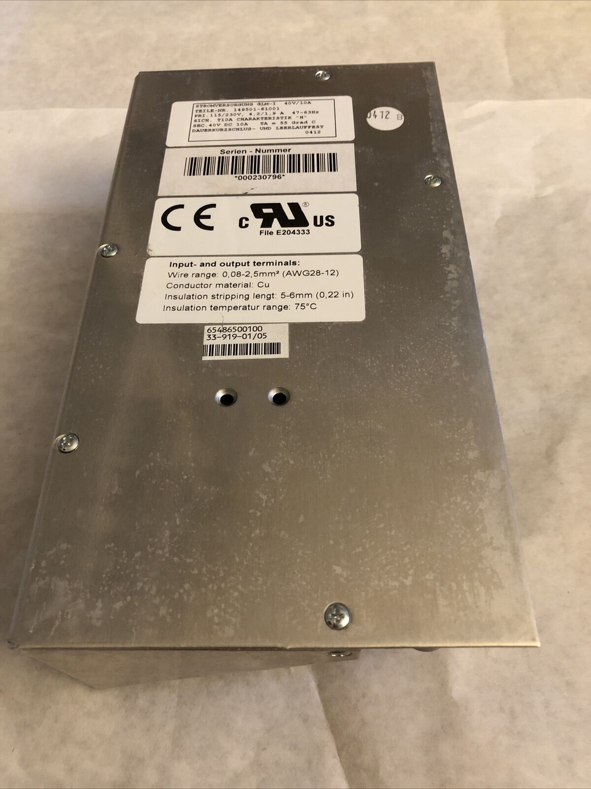 New Bizerba Glm-I 40V/10A Lpb Printer Power Supply 149501-61001  65486500100,Dc