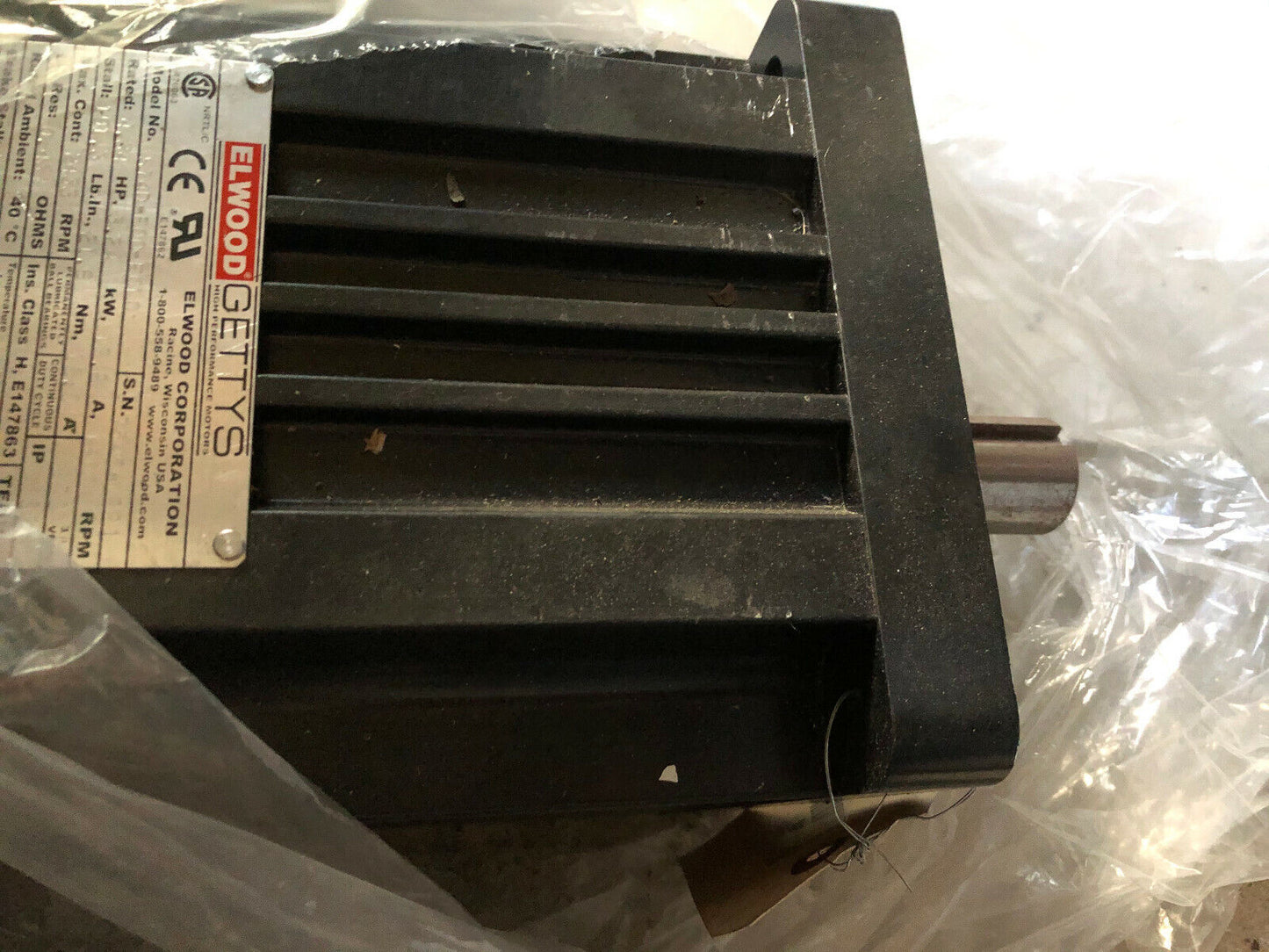 New Elwood Gettys S74d-F00-F010 Ac Servo Motor,4.34Hp,800-Rpm,230Vac,Td