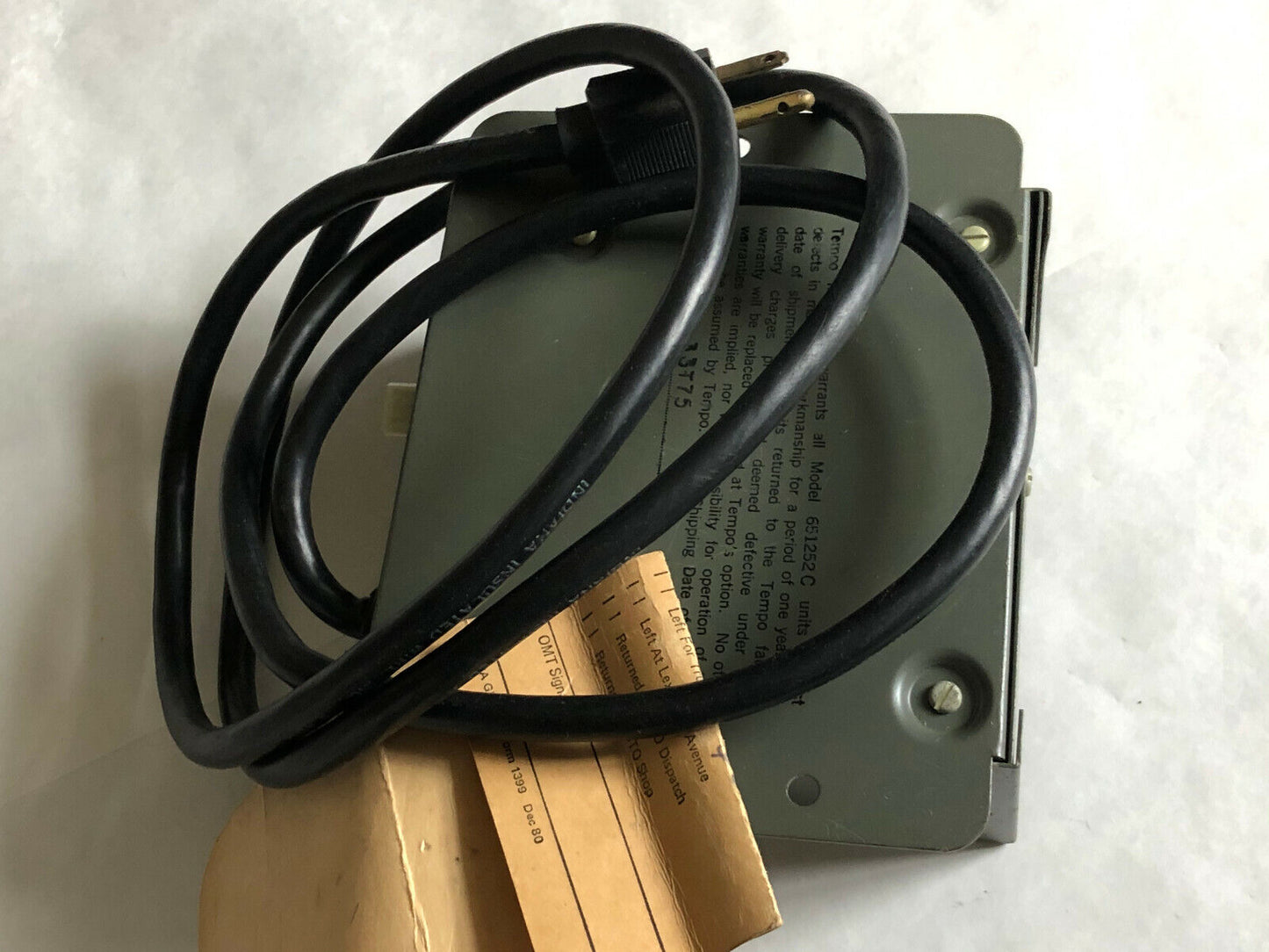 Tempo 651252C Station Motor Control Instrument Time Delay Relay,Cl