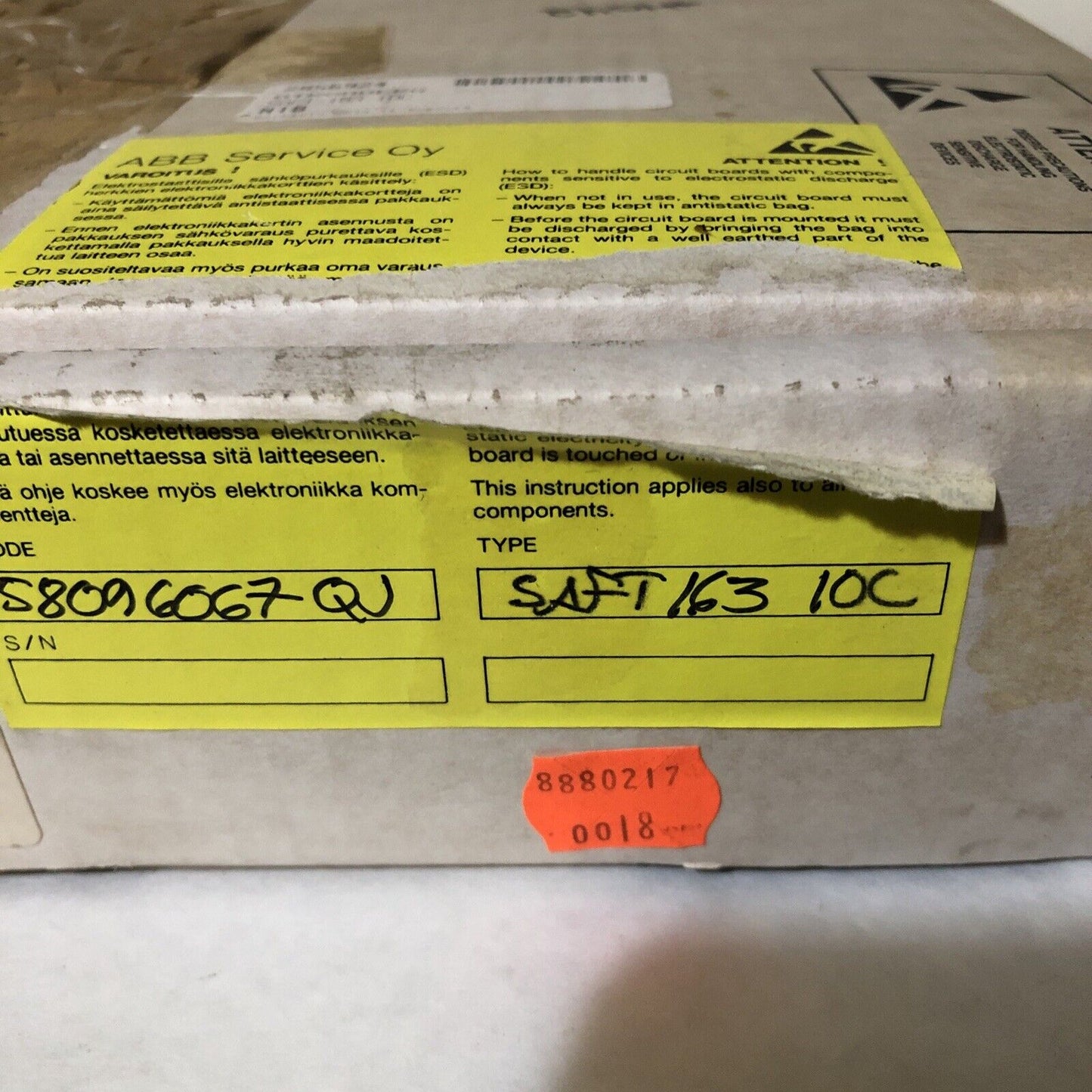 New Asea Brown Boveri Connection Board 58096067 Qj 940610,Abb Saft 163 Ioc,Bf