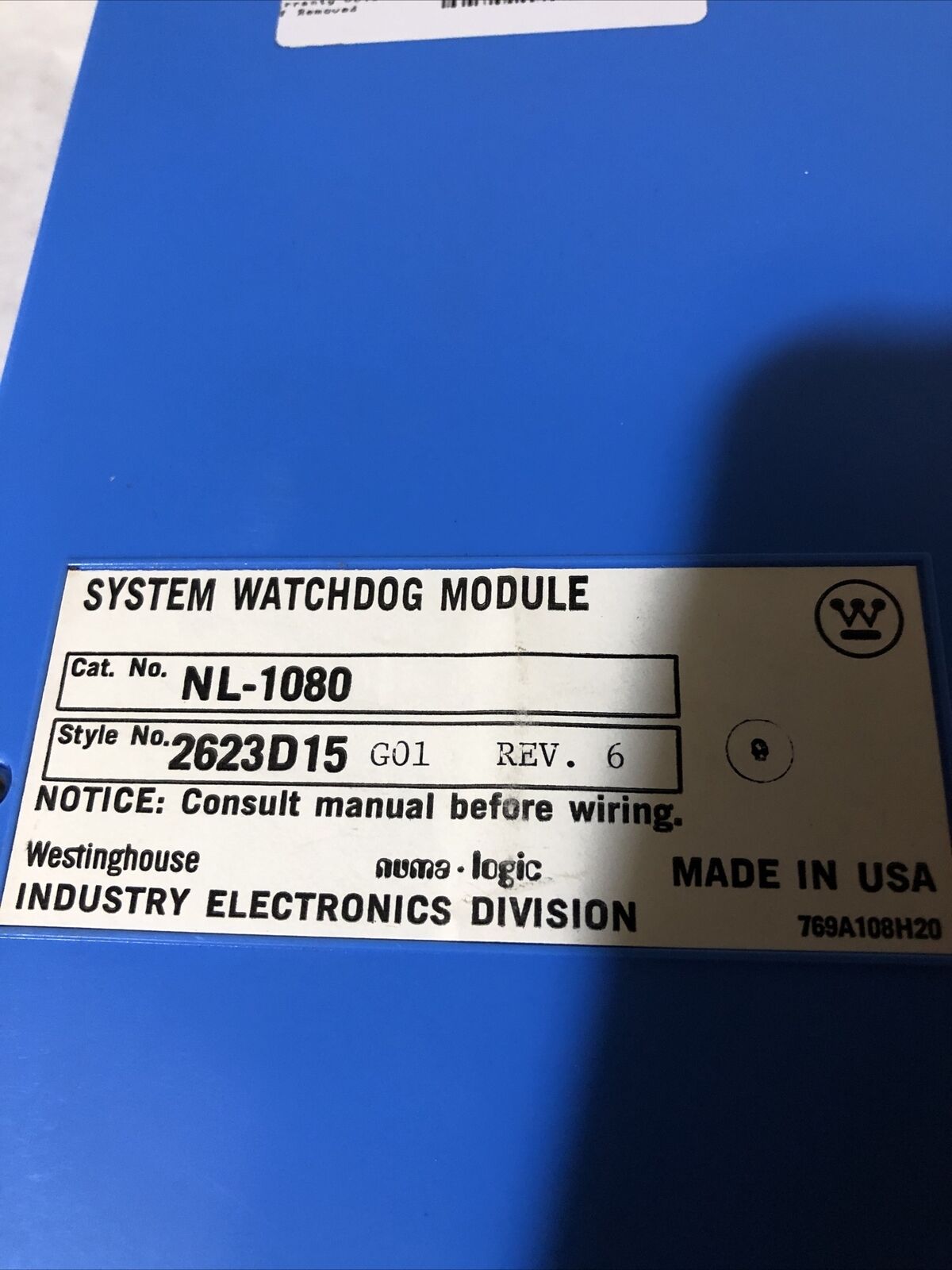 Numa-Logic System Watchdog Westinghouse Nl-1080,Bf
