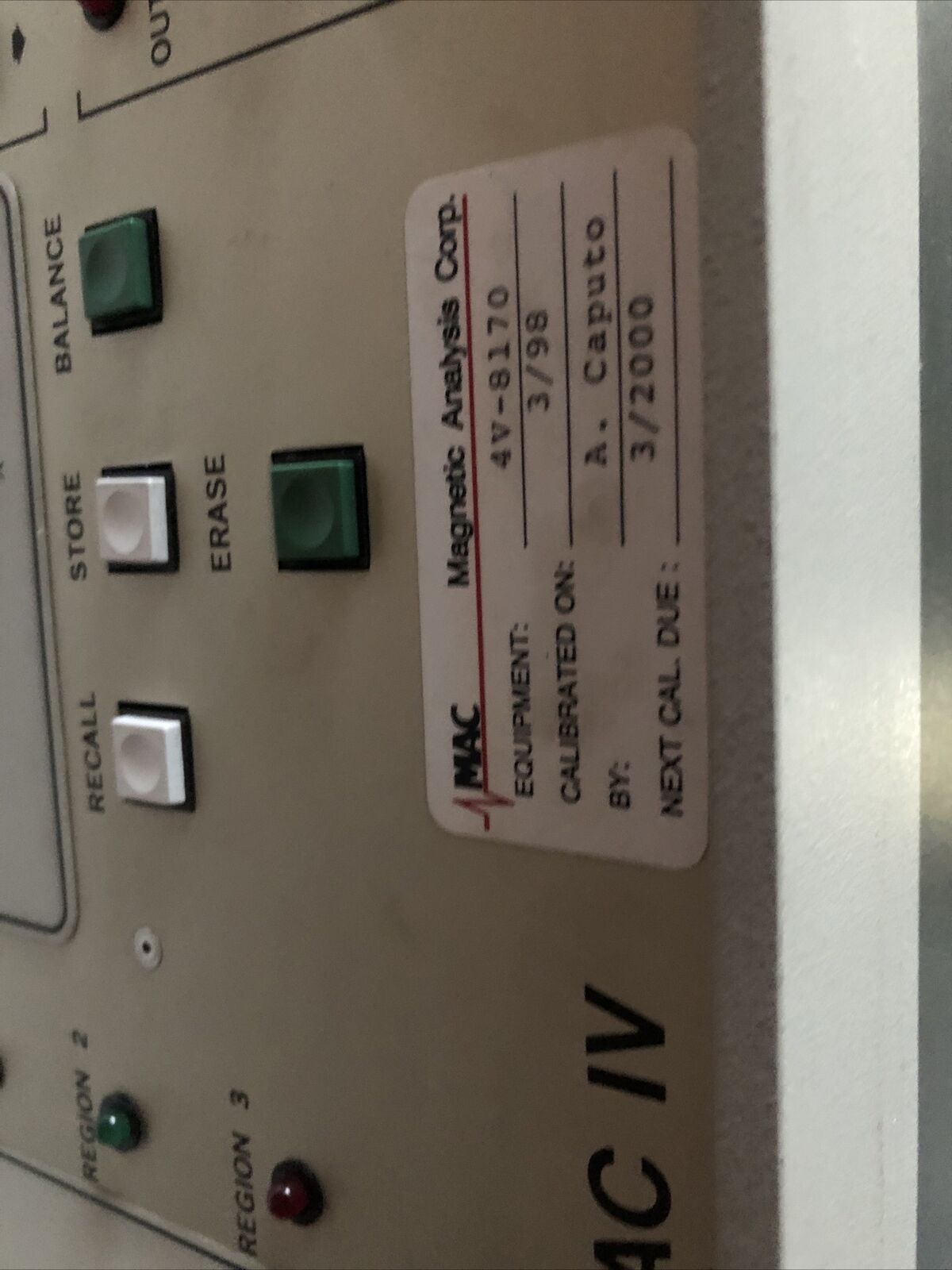 Mac Vm4det120 Magnetic Analysis Vm-4,Varimac Iv Eddy Test Comparator,Bh
