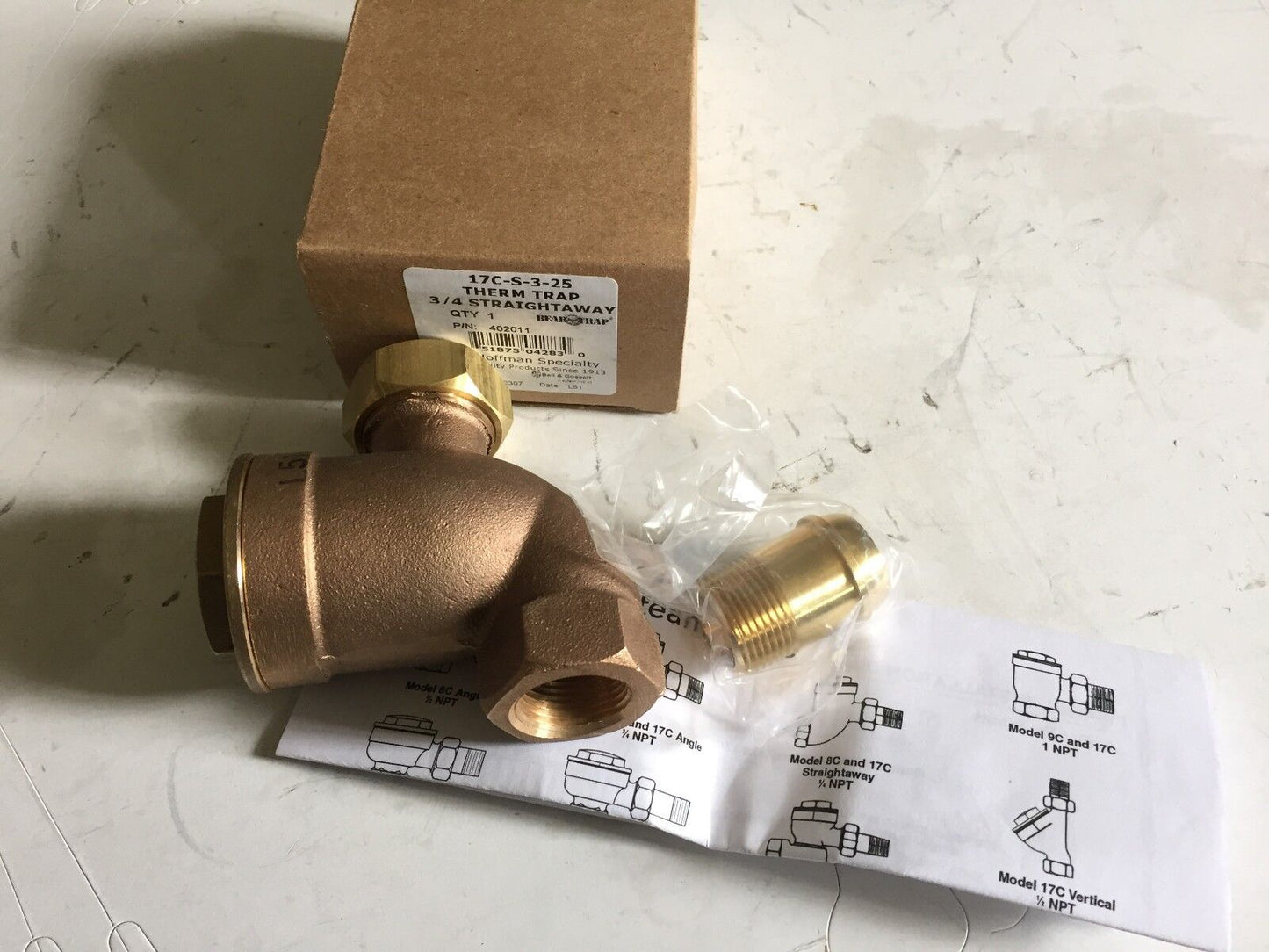 New 3/4" Hoffman 17C-S-3-25,No 17C,Ab0715 Steam Trap Valve ,Te