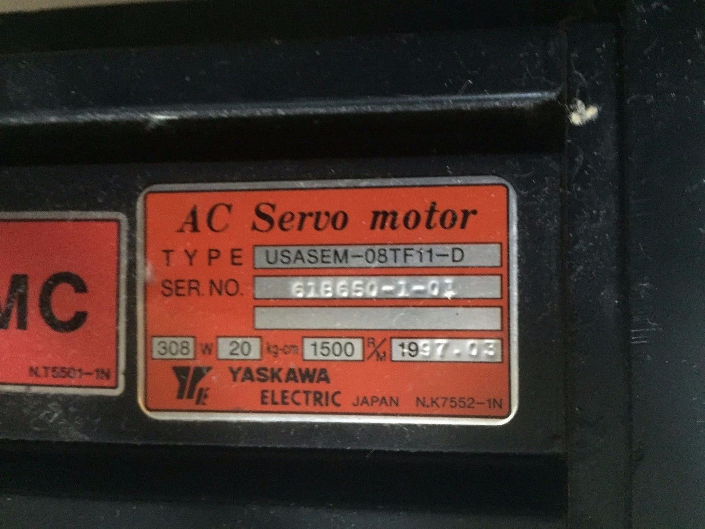 Yaskawa Usasem-08Tf11-D Electrictmc,308W Servo Motor Usasem08tf11d ,Bh