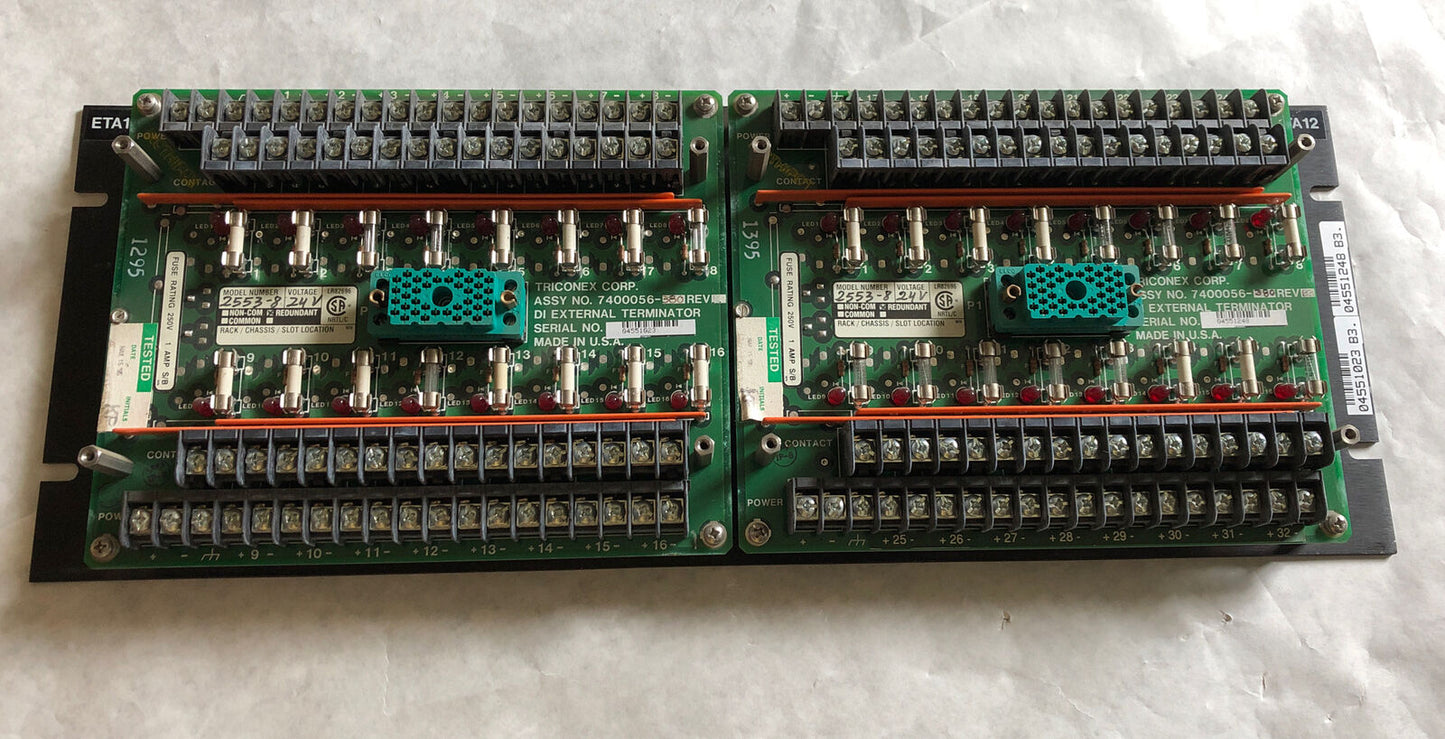 1 Set,(2Pcs) Triconex 3000110-380,2553-8 24V Rev Tricon Set Term,7400056-380,Bp