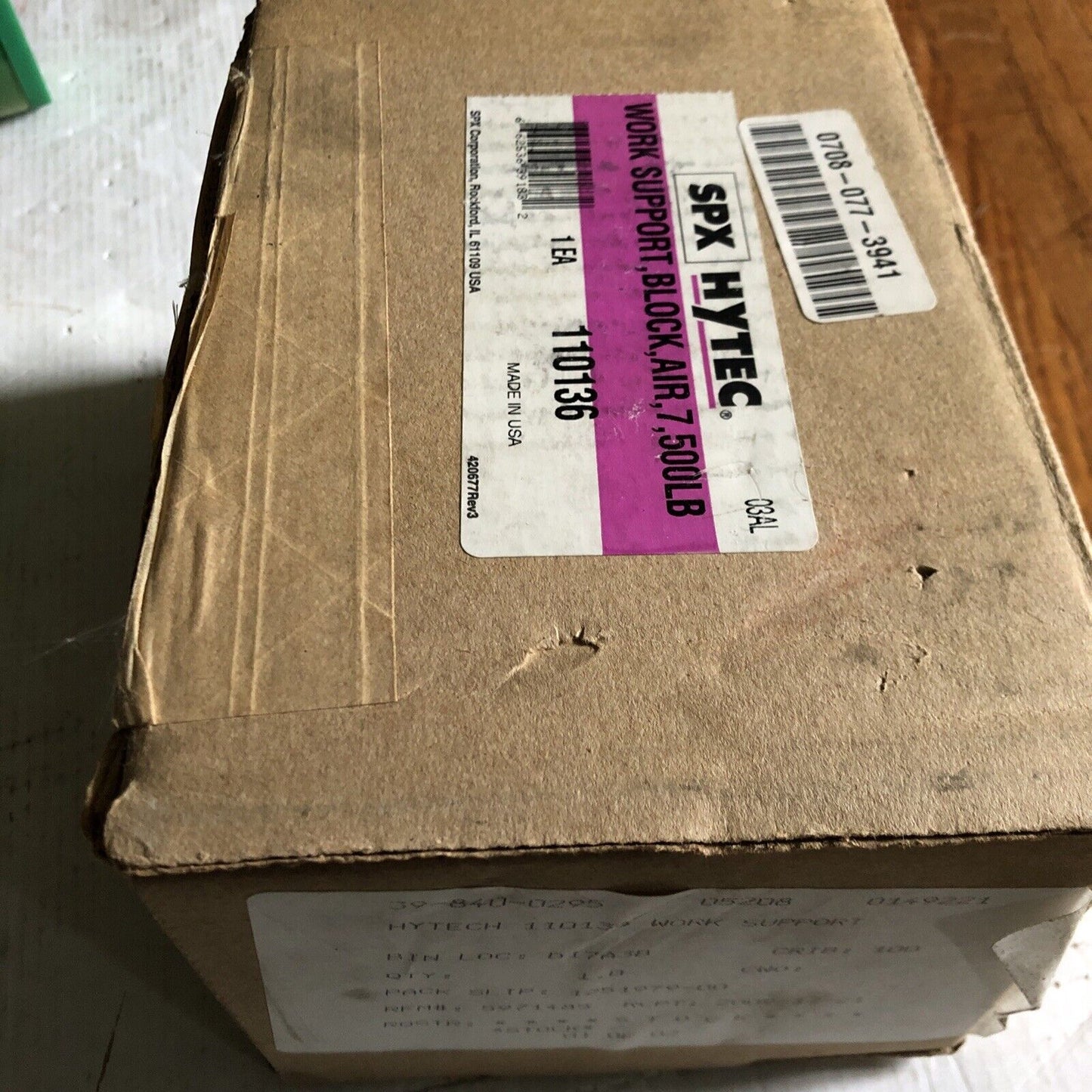 New Spx Hytec 110136 Model B Work Support Block,Air,7500Lb Capacity,Ta