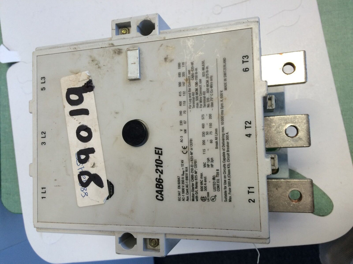 Allen Bradley Contactor Iec 110Kw 110/130Vac,A-B Cab6-210-Ei,11-10,208...277V,By