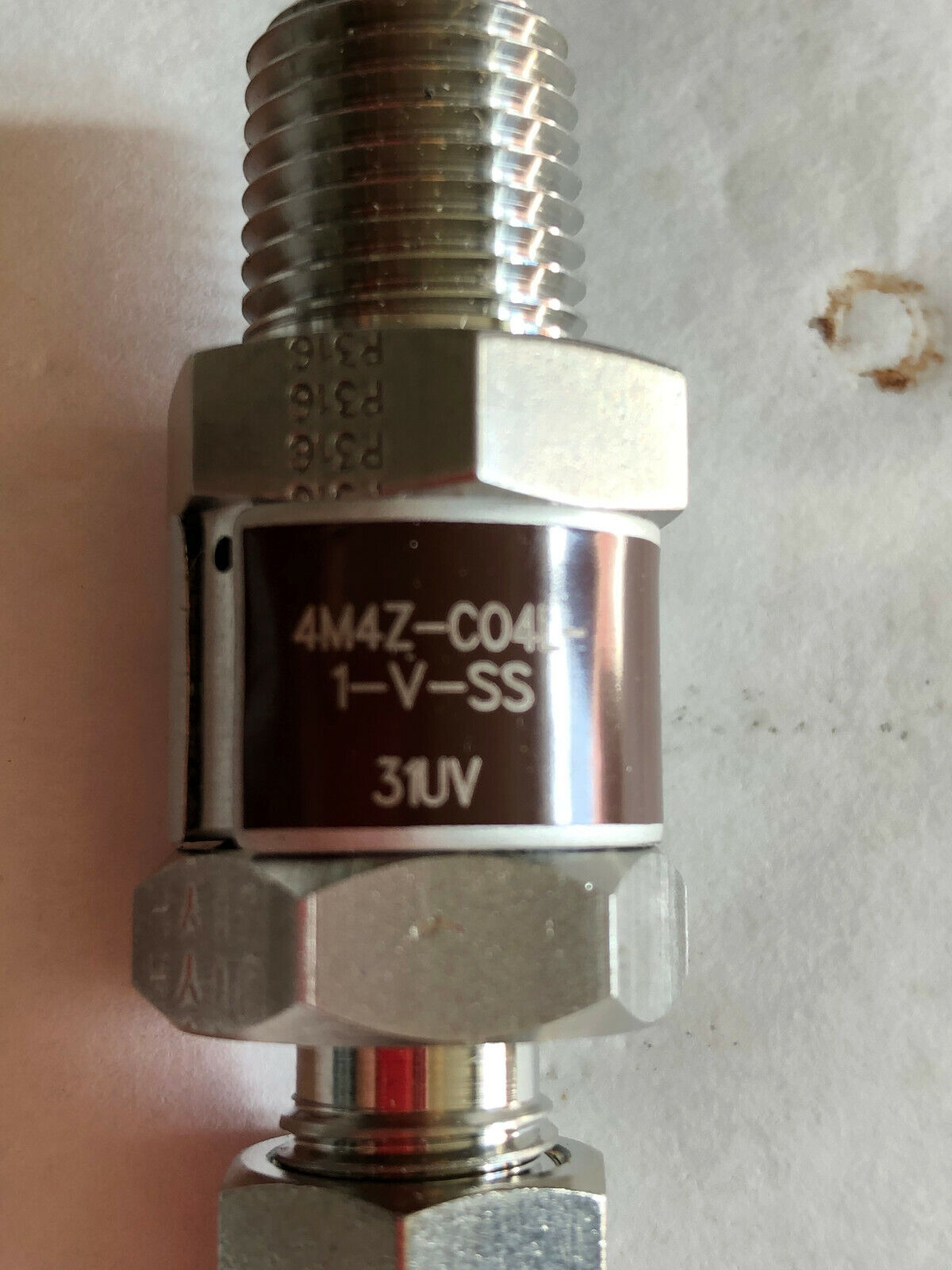 New Lot 4 Parker 4M4z-C04l-1-V-Ss,4M4z-Co4l-1-V-Ss,31Uv O-Ring Check Valve,Bt