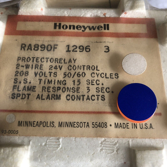 Honeywell Ra890f1296 Thermal Solutions Ra890f1296 Fsg Relay 208V,15 Sec,24V,Ee