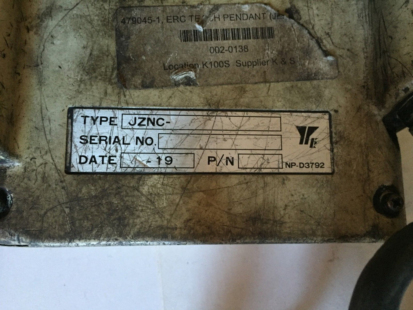 Yaskawa Jznc-Tb24l,Jznc Robotic Teach Pendent Np-D3792,Erc 479045-1,002-0138,Bc
