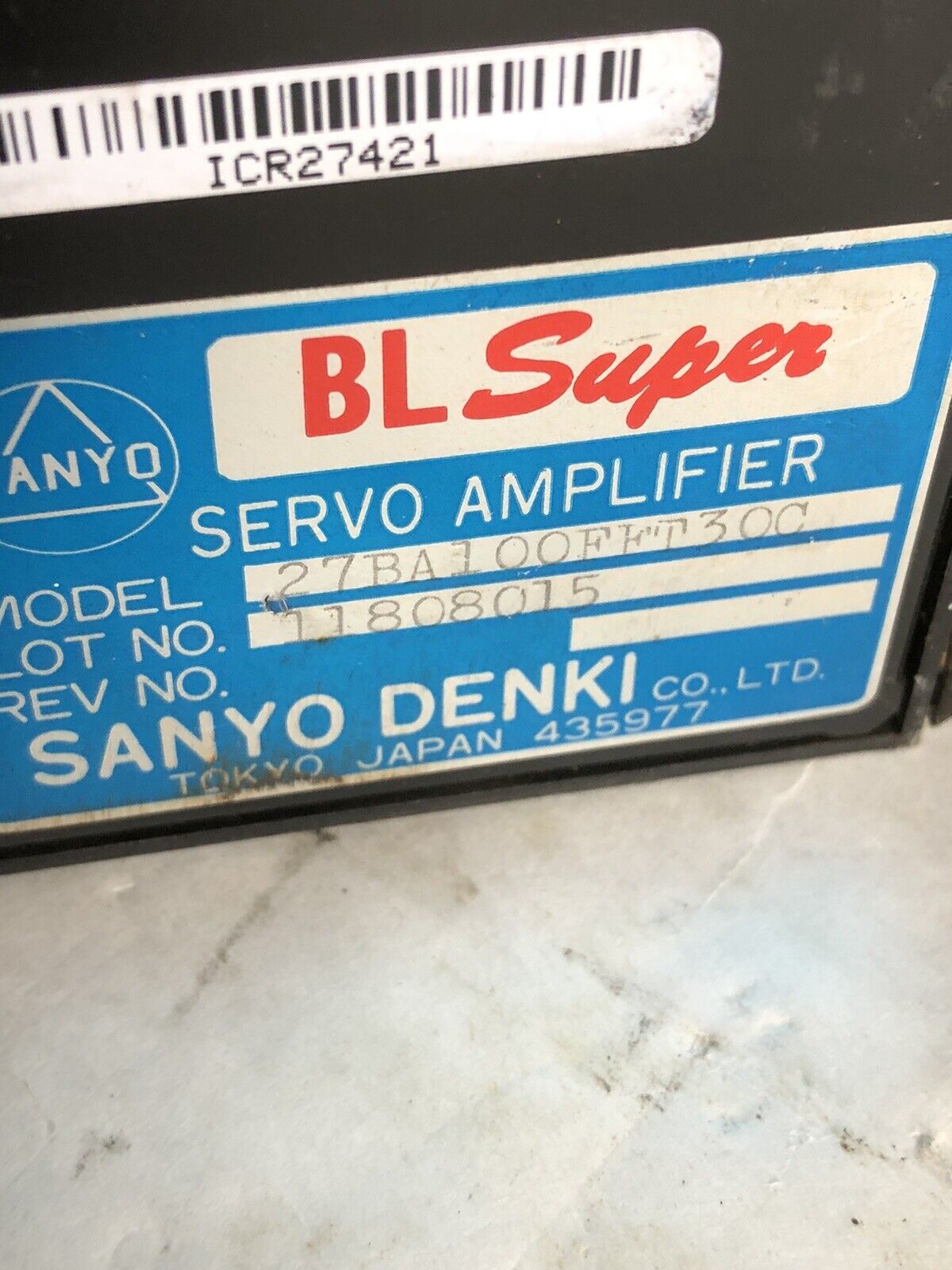Kawasaki Sanyo Denki 27Ba100fft30c Servo Amplifier Ag1,Bl Super A100,Bg