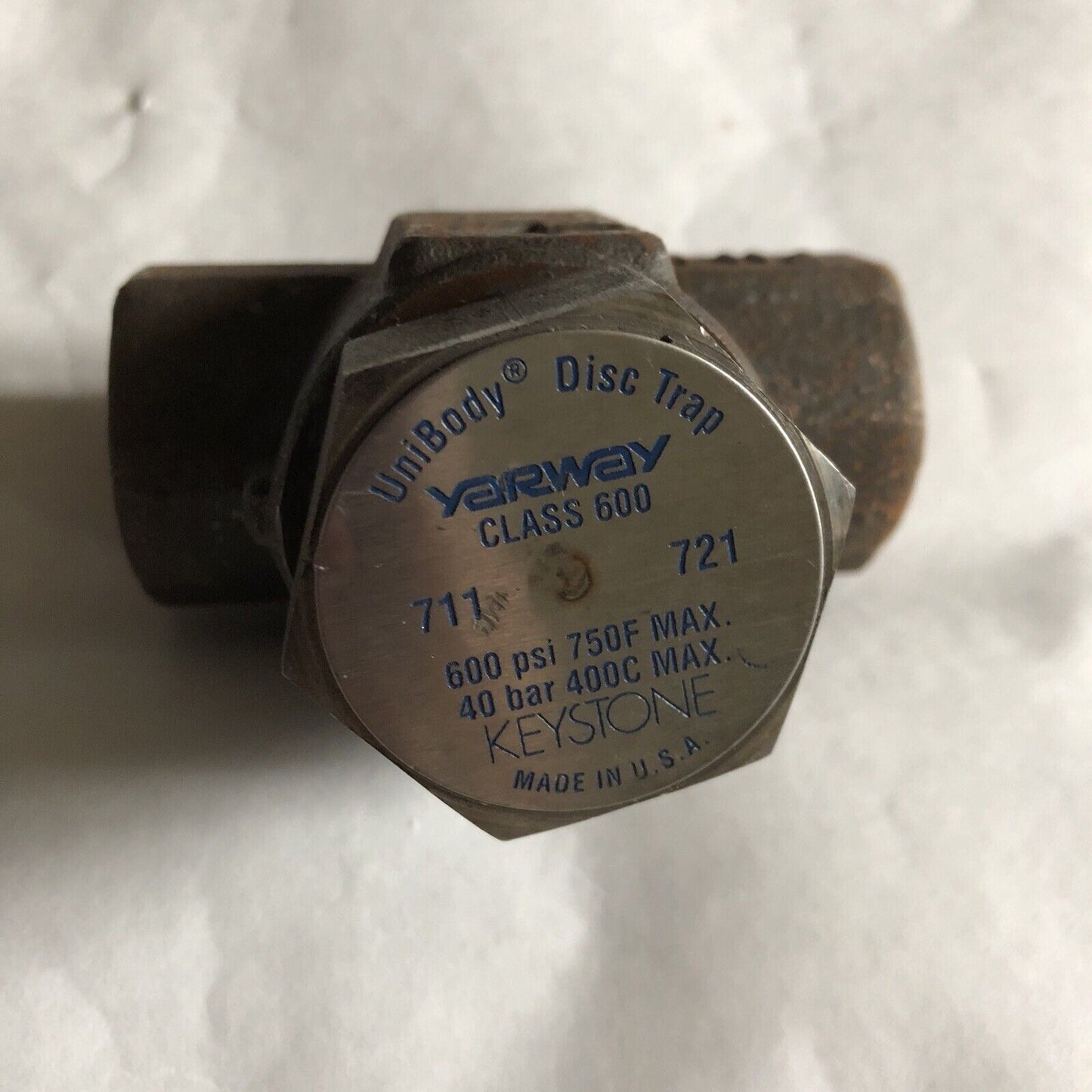 Yarway 3/8” 711,721 Unibody Disc Steam Trap 3/8 Npt,110822-01,Class 600,Al,Ay